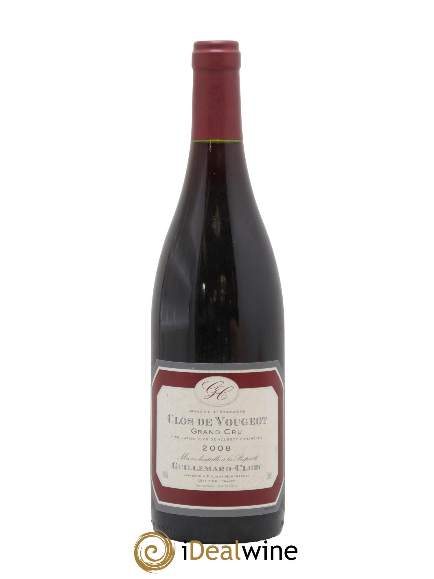 Clos de Vougeot Grand Cru Guillemard Clerc 2008 - Lot de 1 bouteille - 0