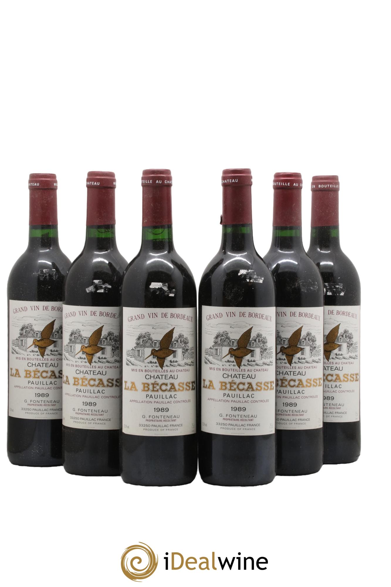 Château la Bécasse 1989 - Lot de 6 bouteilles - 0