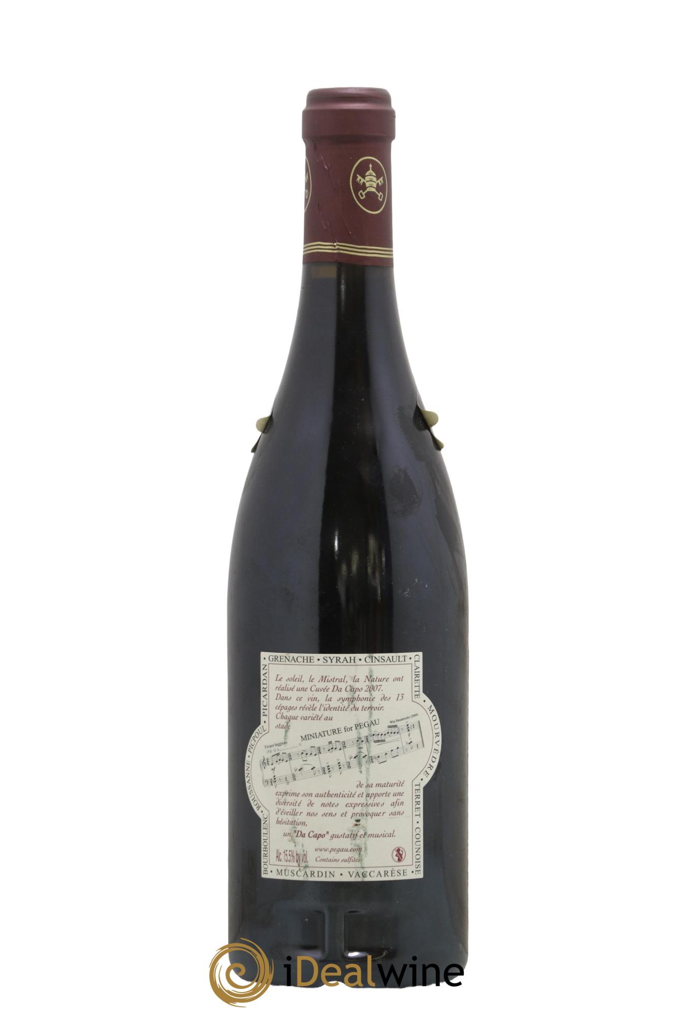 Châteauneuf-du-Pape Domaine du Pégau Cuvée Da Capo Paul et Laurence Féraud 2007 - Lot de 1 bouteille - 1