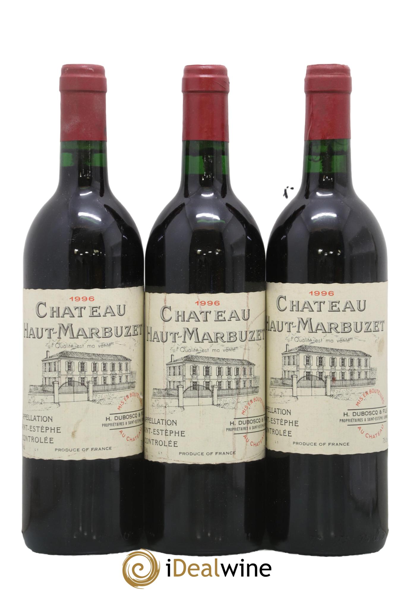 Château Haut Marbuzet 1996 - Lot de 3 bouteilles - 0