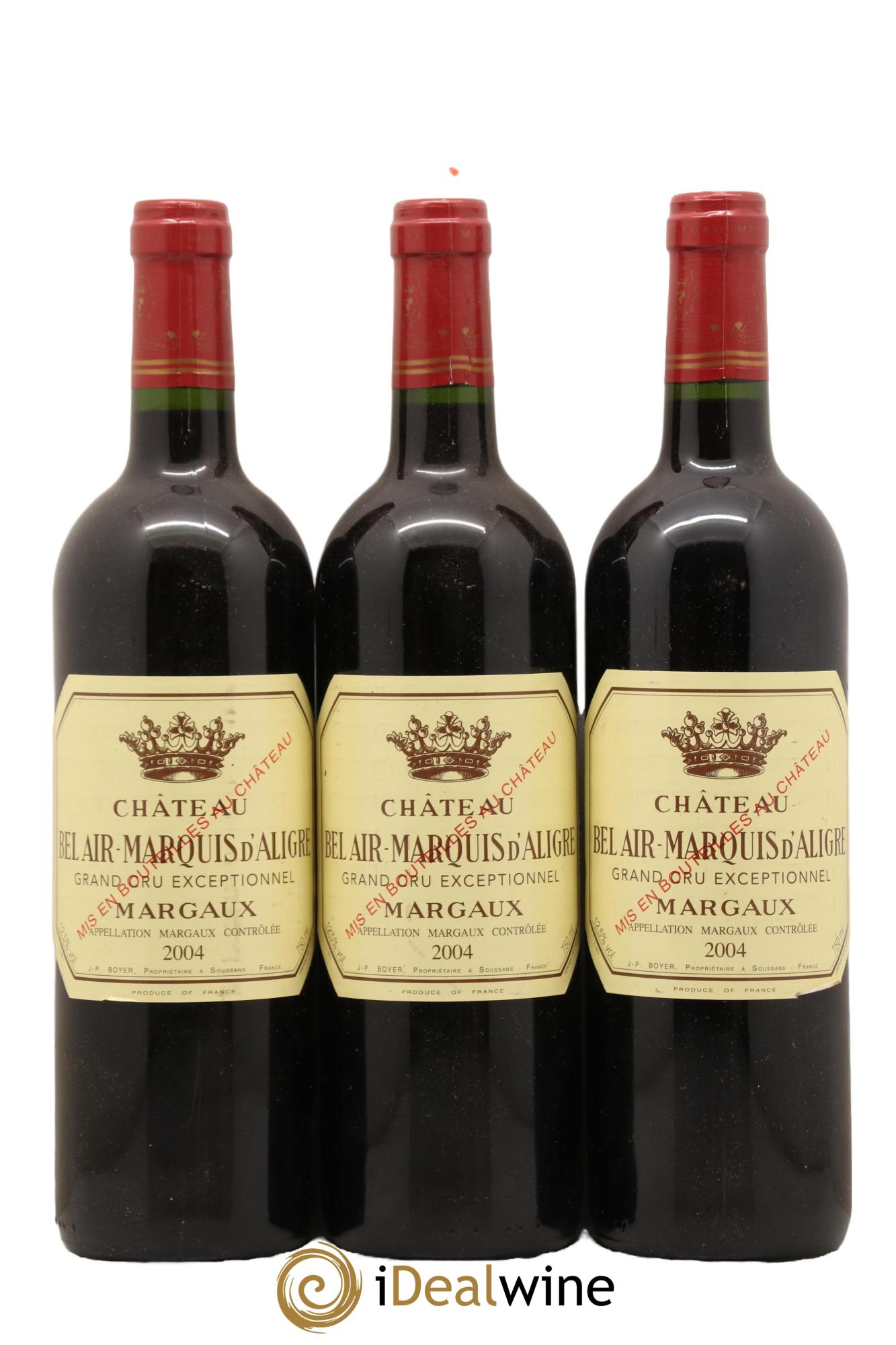 Château Bel Air Marquis d'Aligre 2004 - Lot de 3 bouteilles - 0