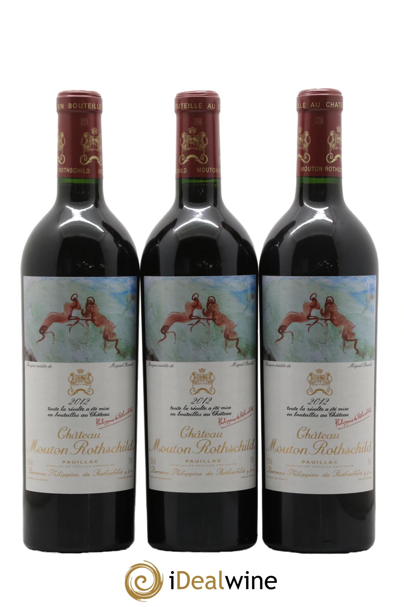 Château Mouton Rothschild 1er Grand Cru Classé 2012 - Lot of 3 bottles - 0