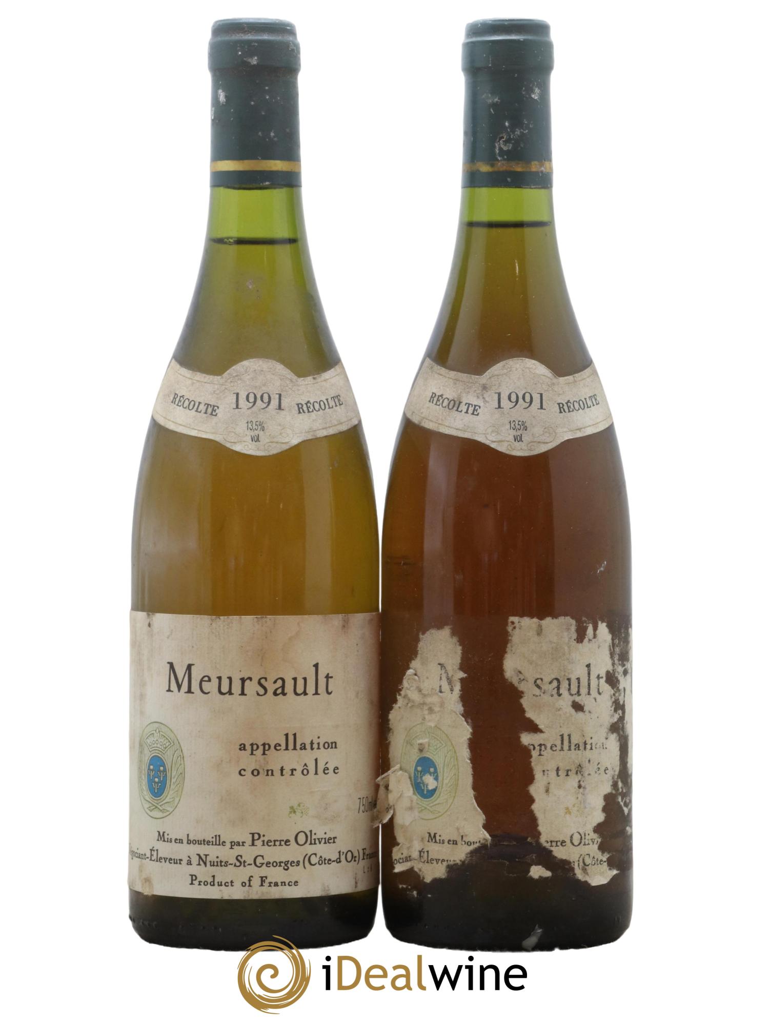 Meursault Domaine Pierre Olivier 1991 - Lot de 2 bouteilles - 0
