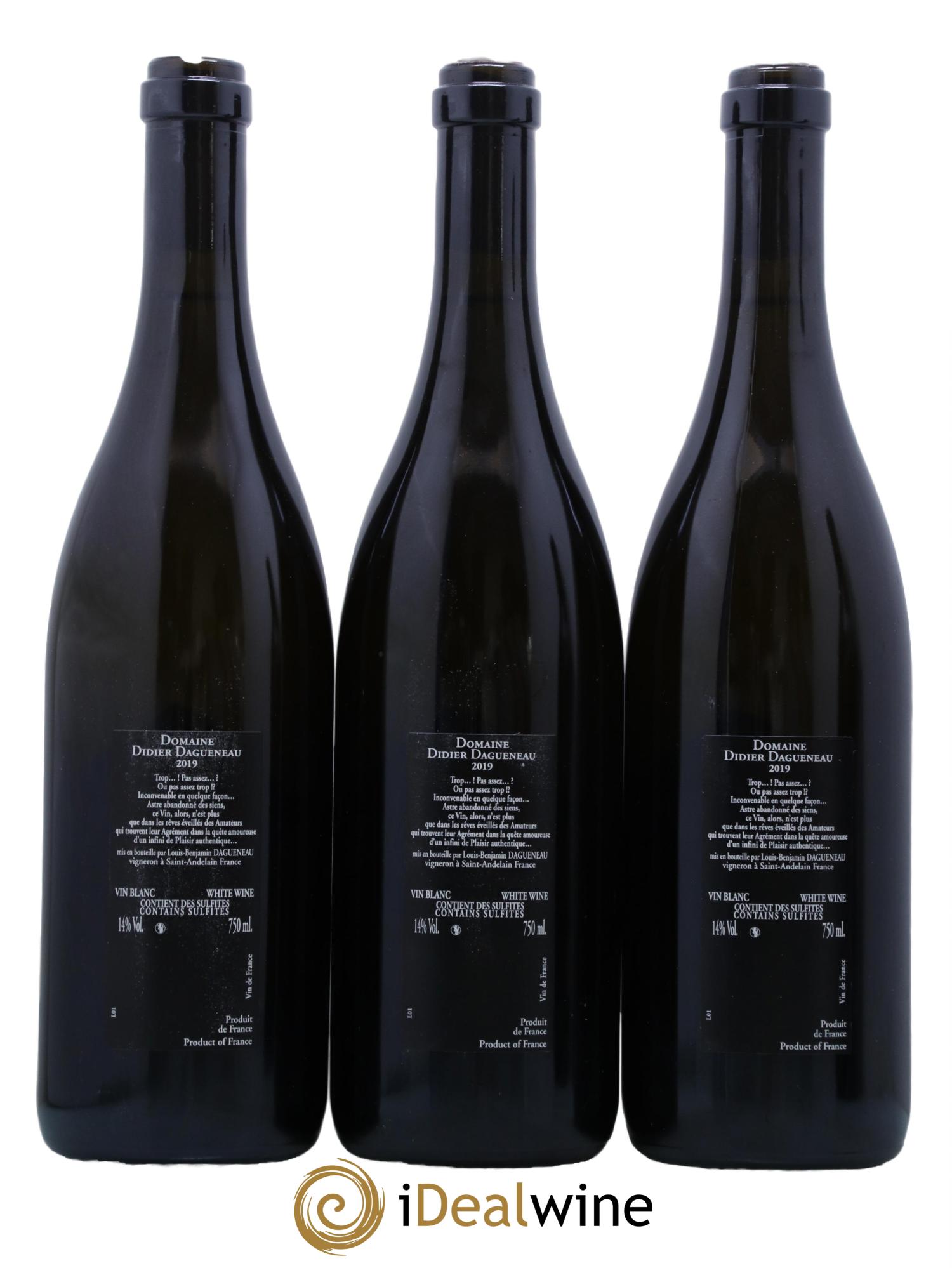 Vin de France (anciennement Pouilly-Fumé) Silex Dagueneau (Domaine Didier - Louis-Benjamin)  2019 - Posten von 3 Flaschen - 1