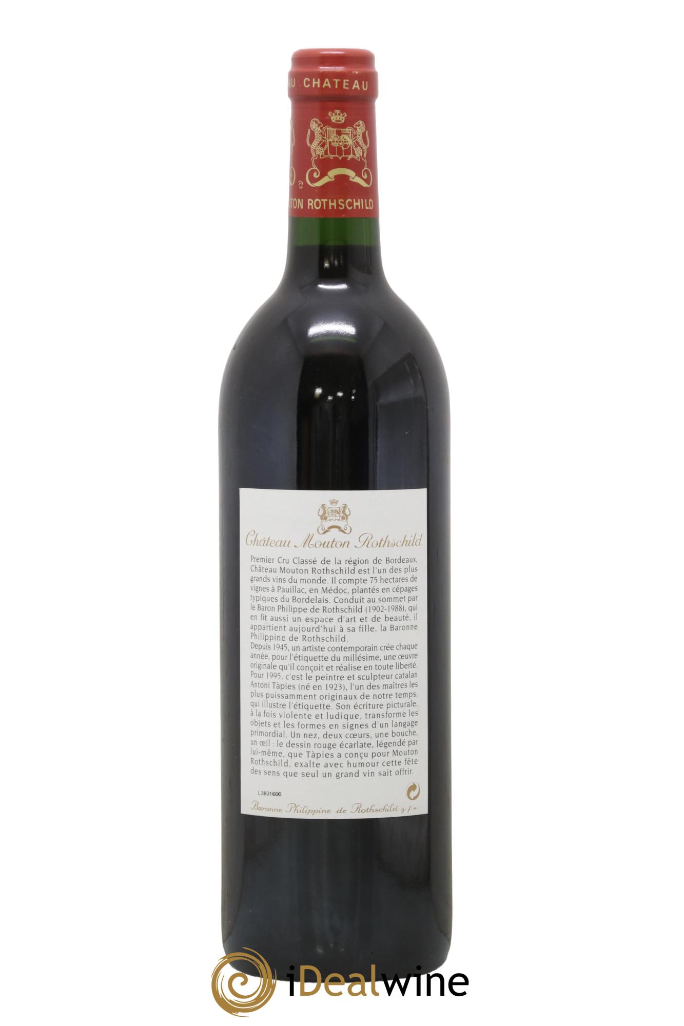 Château Mouton Rothschild 1er Grand Cru Classé 1995 - Lot of 1 bottle - 1