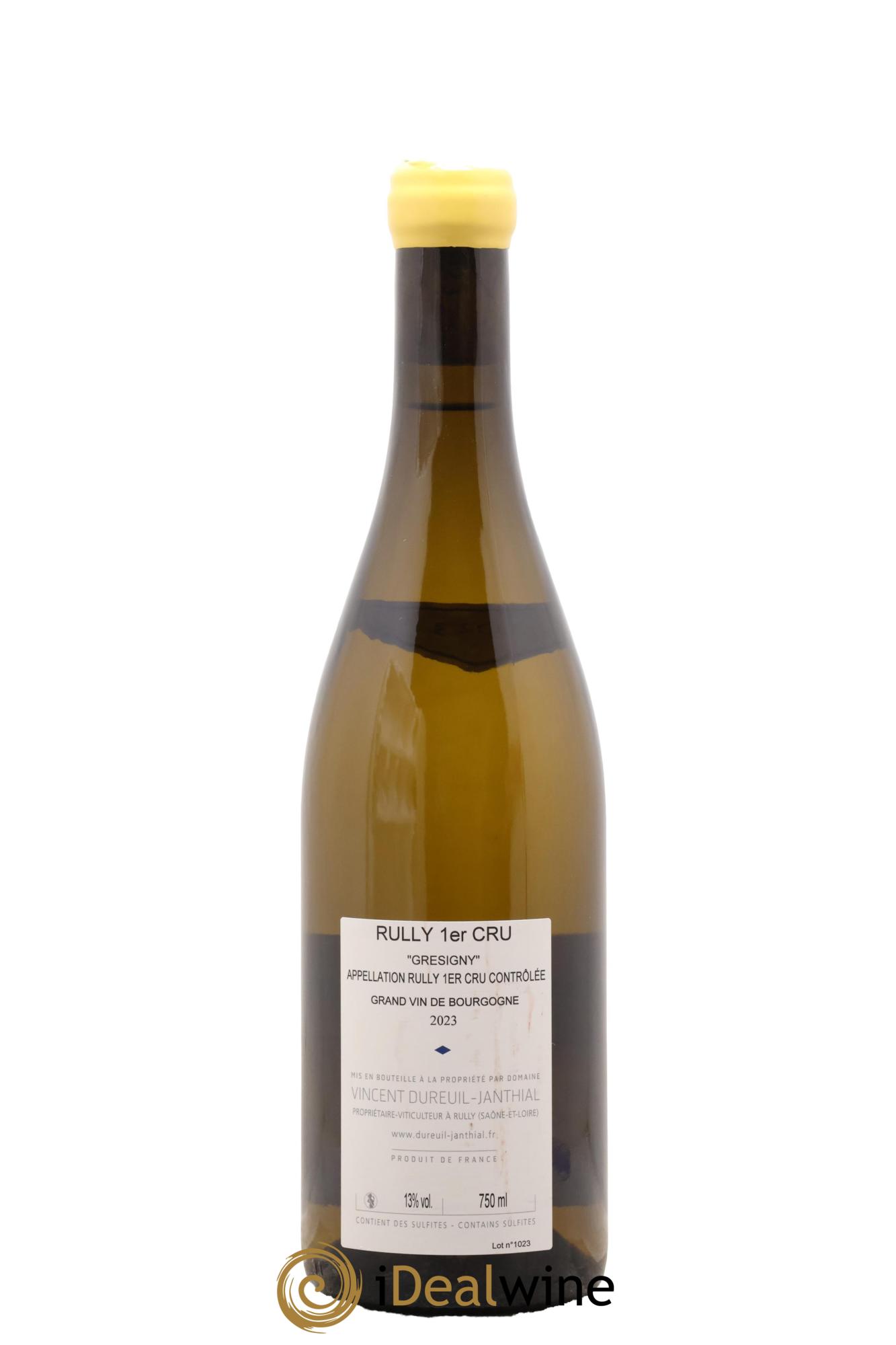 Rully 1er Cru Grésigny Vieilles Vignes Vincent Dureuil-Janthial 2023 - Posten von 1 Flasche - 1