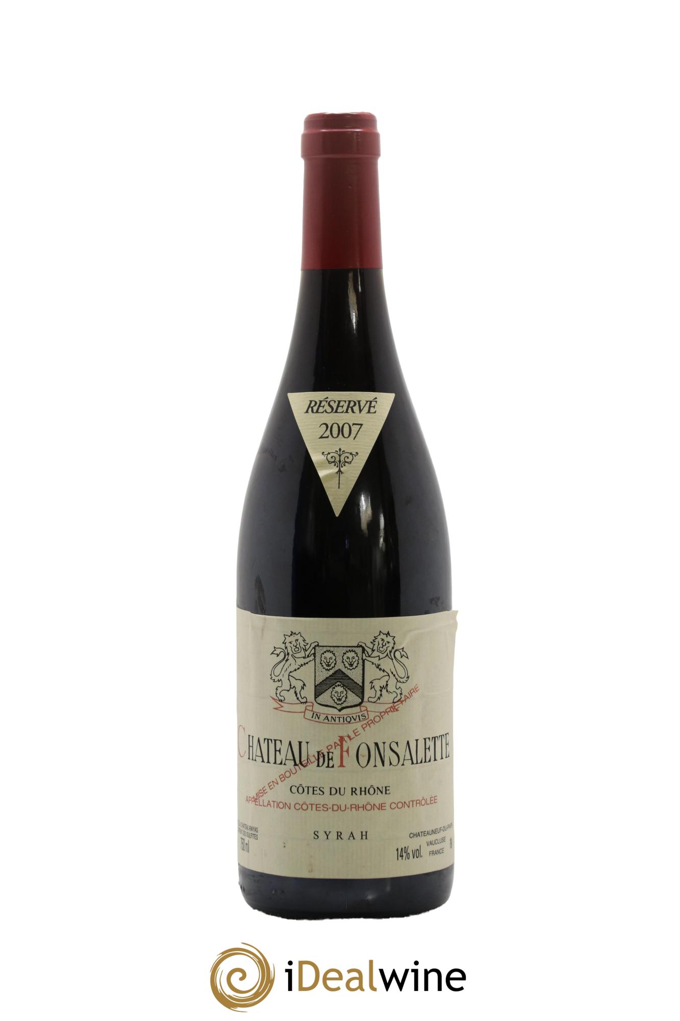 Côtes-du-Rhône Cuvée Syrah Château de Fonsalette Réservé 2007 - Lotto di 1 bottiglia - 0