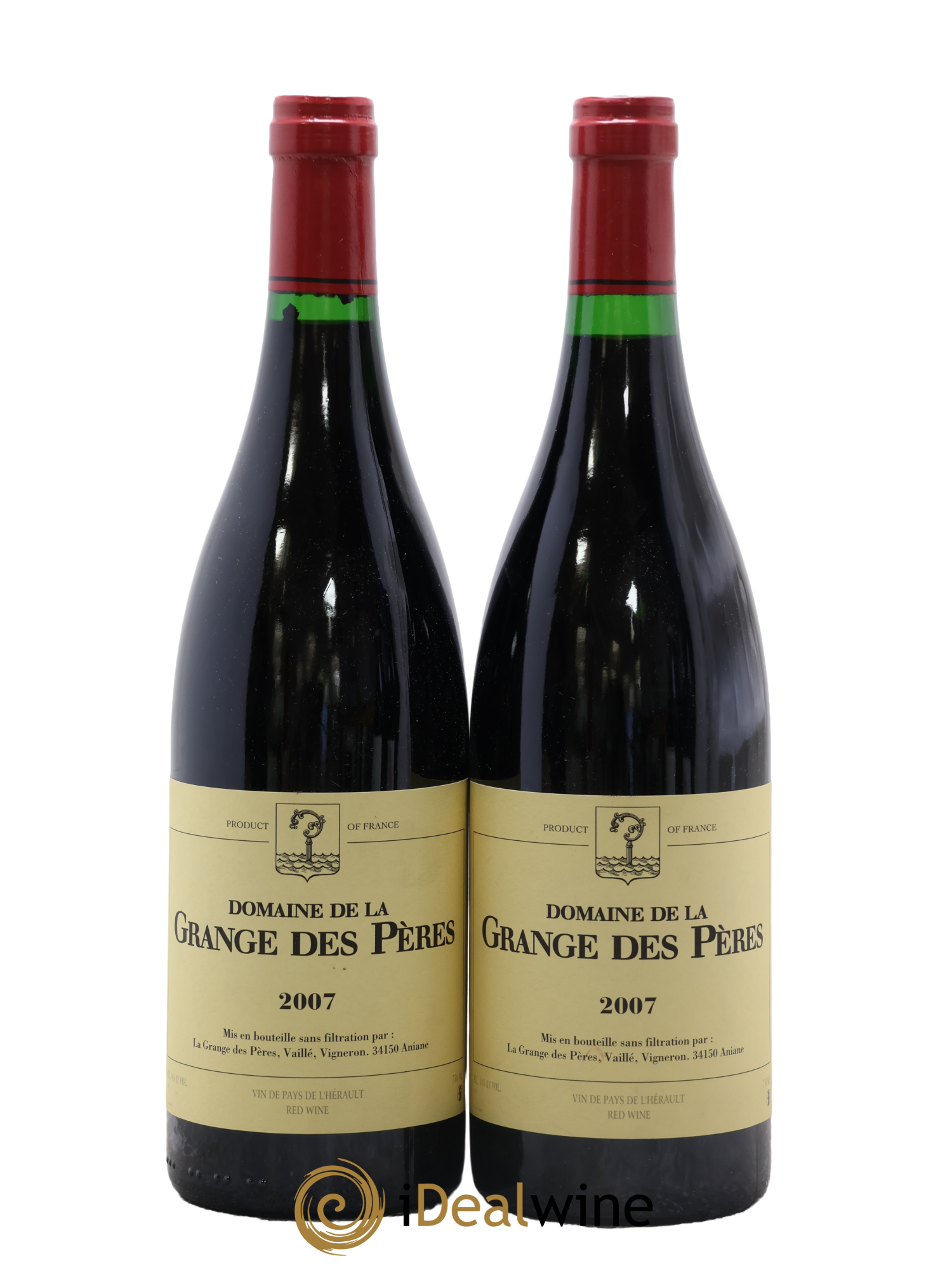 Pays d'Hérault Grange des Pères Laurent Vaillé 2007 - Lot of 2 bottles - 0