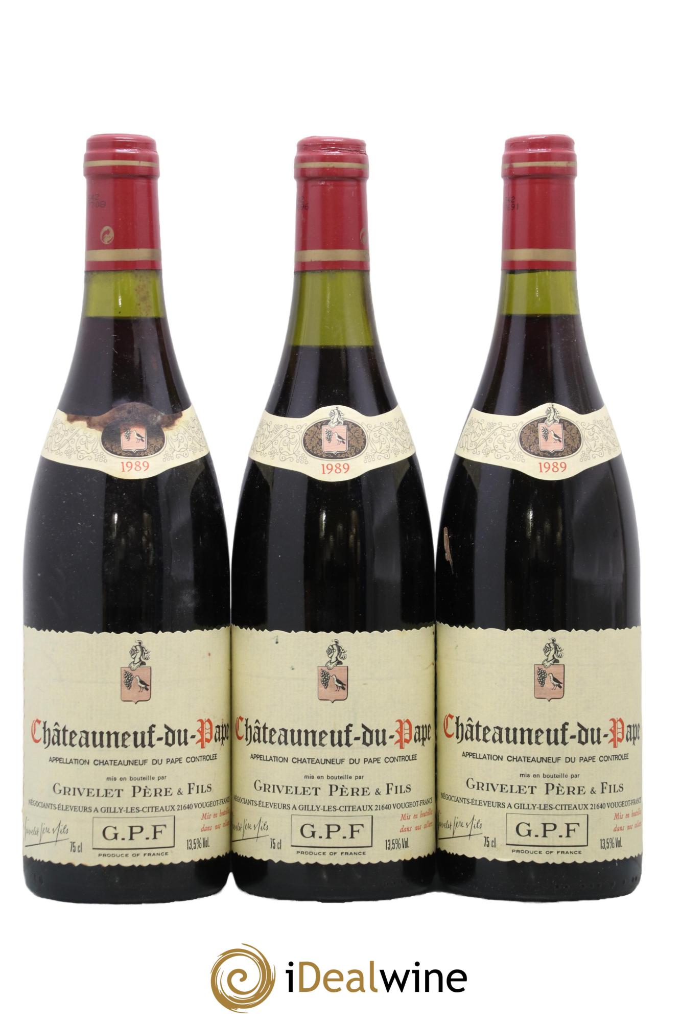 Châteauneuf-du-Pape Domaine Grivelet 1989 - Posten von 3 Flaschen - 0