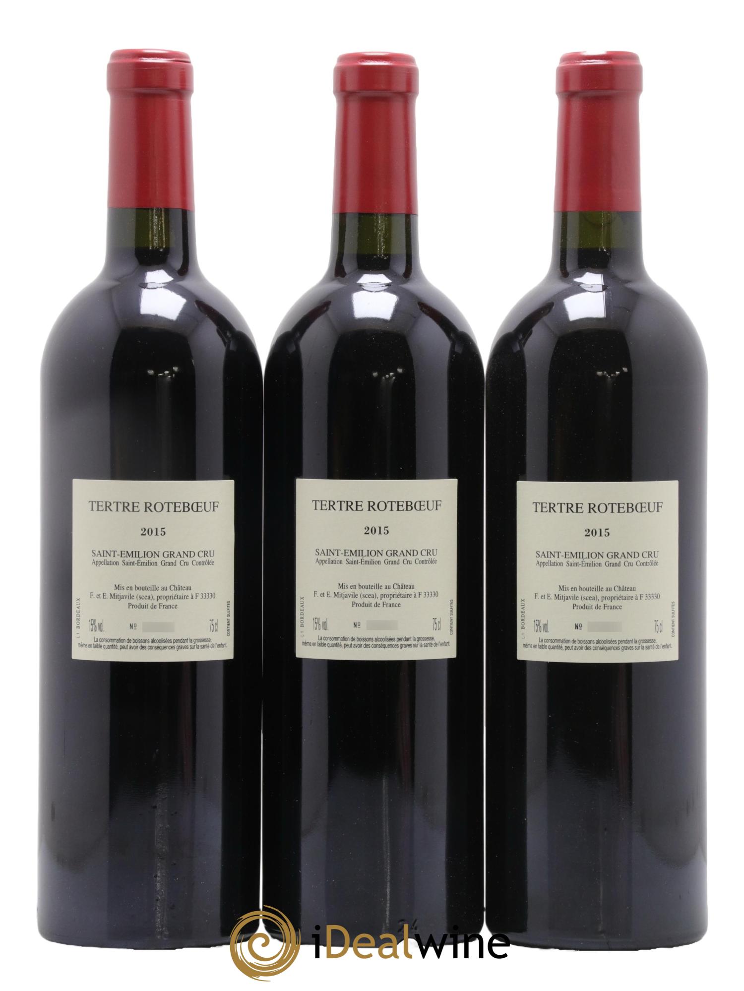 Château Tertre Roteboeuf 2015 - Lot of 3 bottles - 1