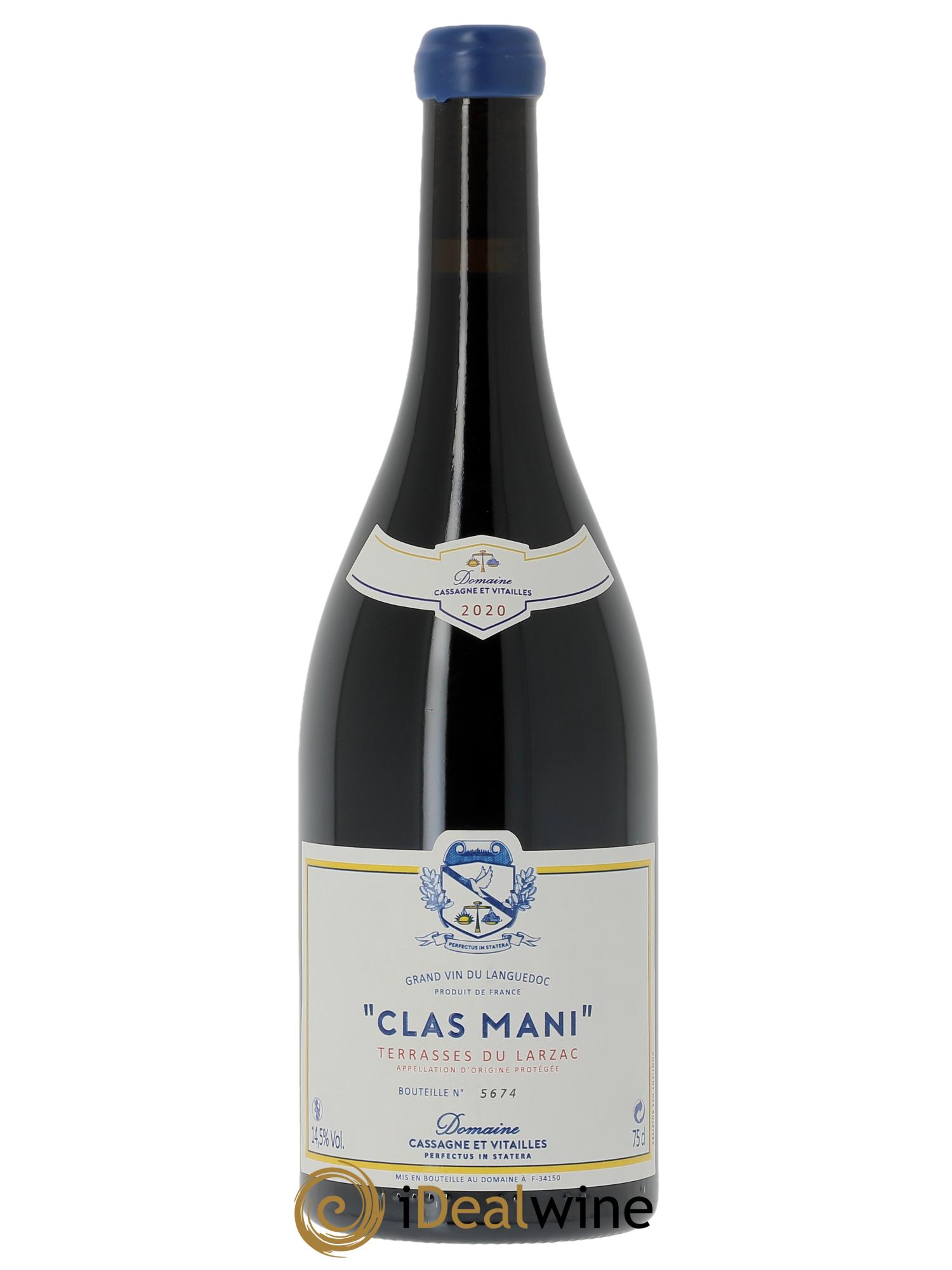 Terrasses du Larzac Clas Mani Cassagne & Vitailles 2020 - Lot de 1 bouteille - 0