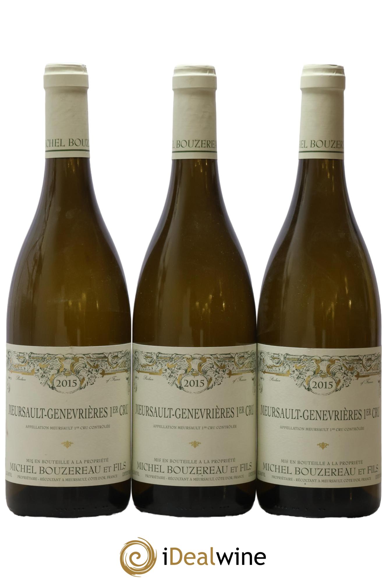 Meursault 1er Cru Les Genevrières Michel Bouzereau et Fils (Domaine) 2015 - Posten von 3 Flaschen - 0