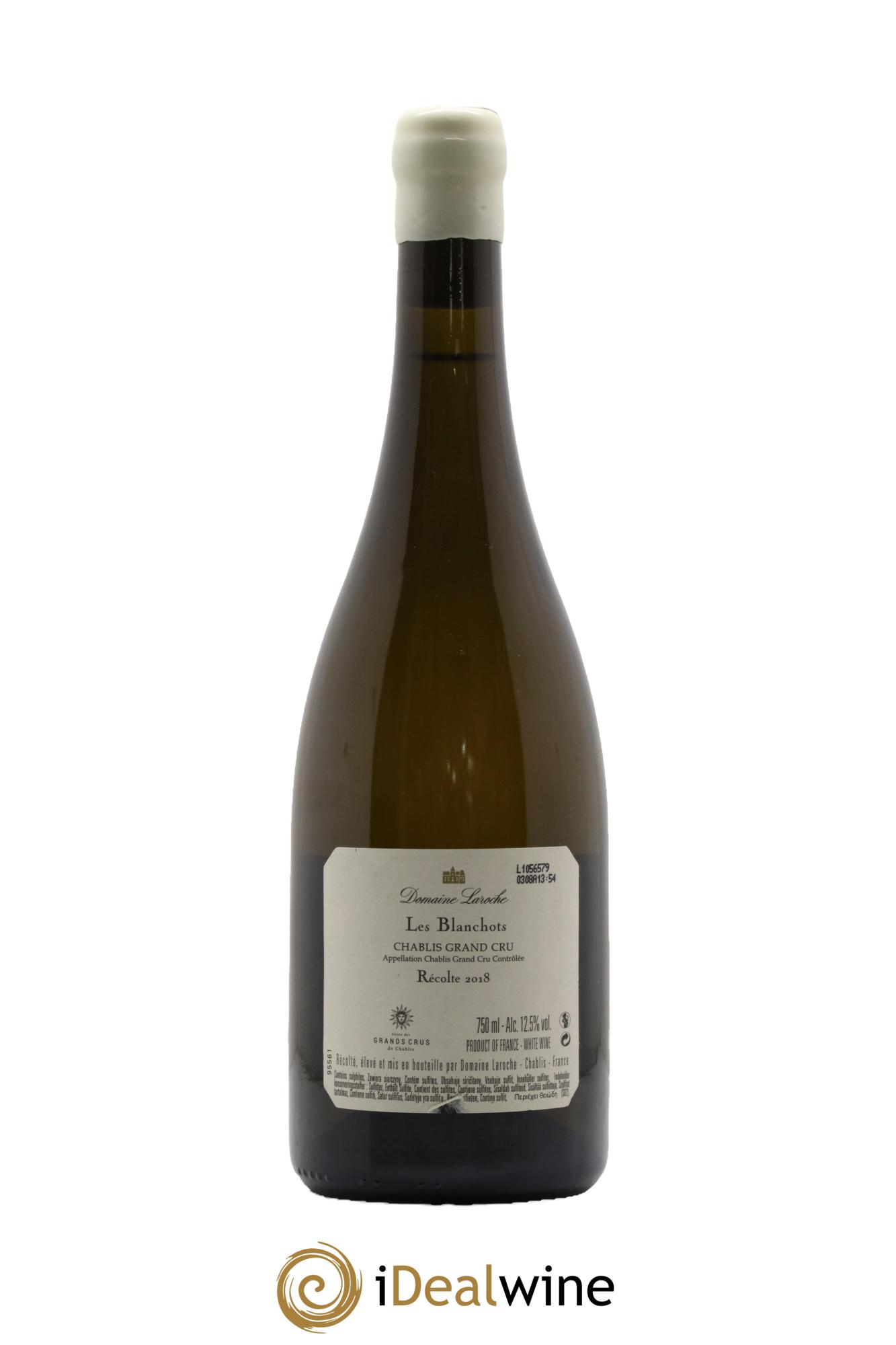 Chablis Grand Cru Les Blanchots Domaine Laroche 2018 - Lot de 1 bouteille - 1
