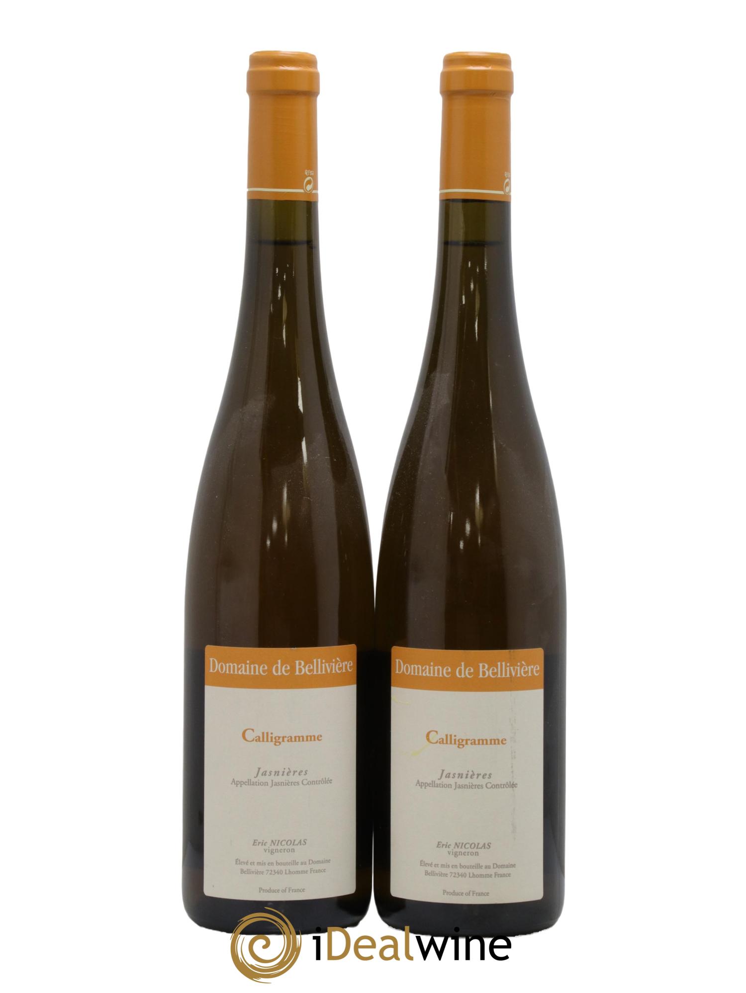 Jasnières Calligramme Domaine de Bellivière 2010 - Lot de 2 bouteilles - 0