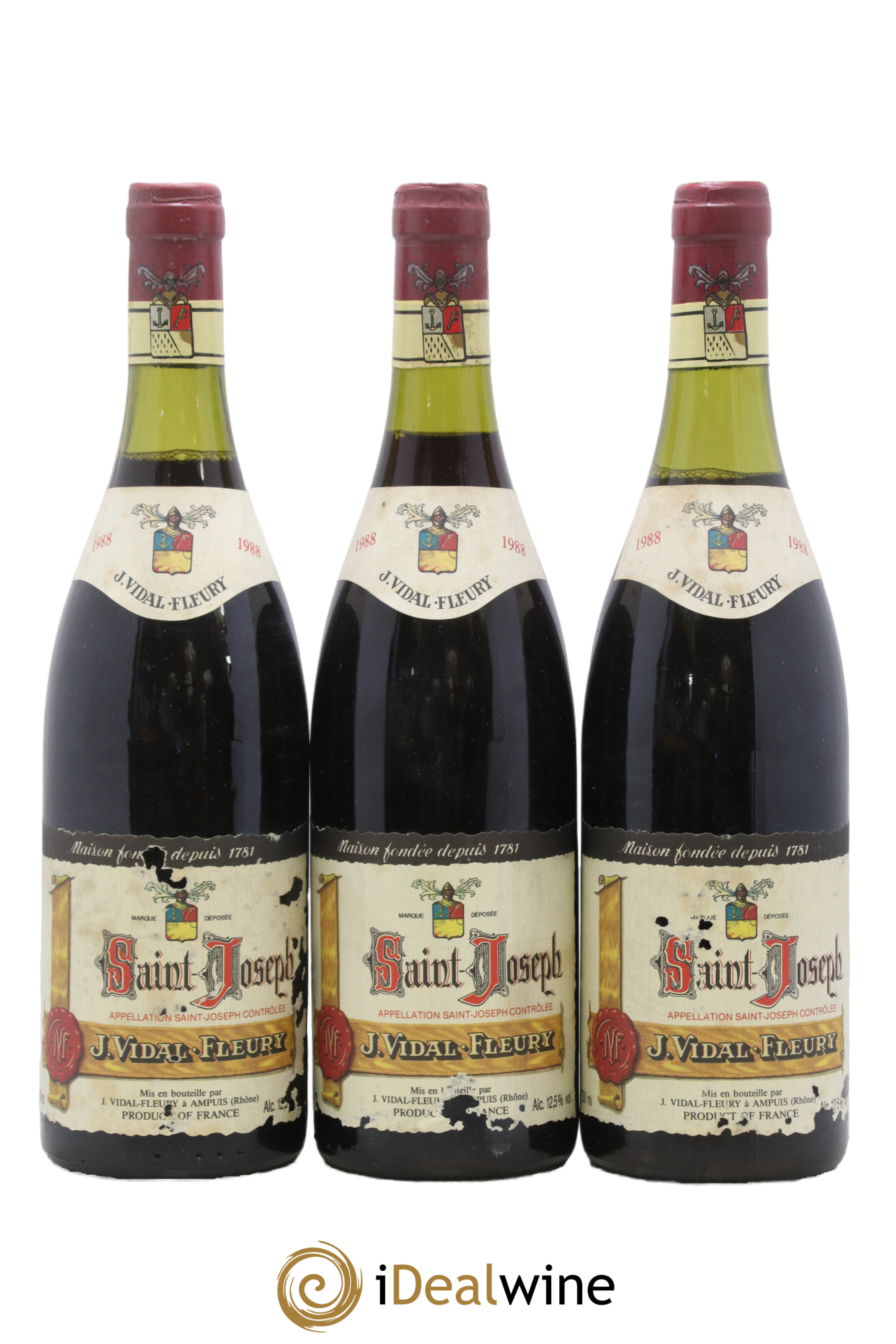 Saint-Joseph Vidal Fleury 1988 - Lot de 3 bouteilles - 0