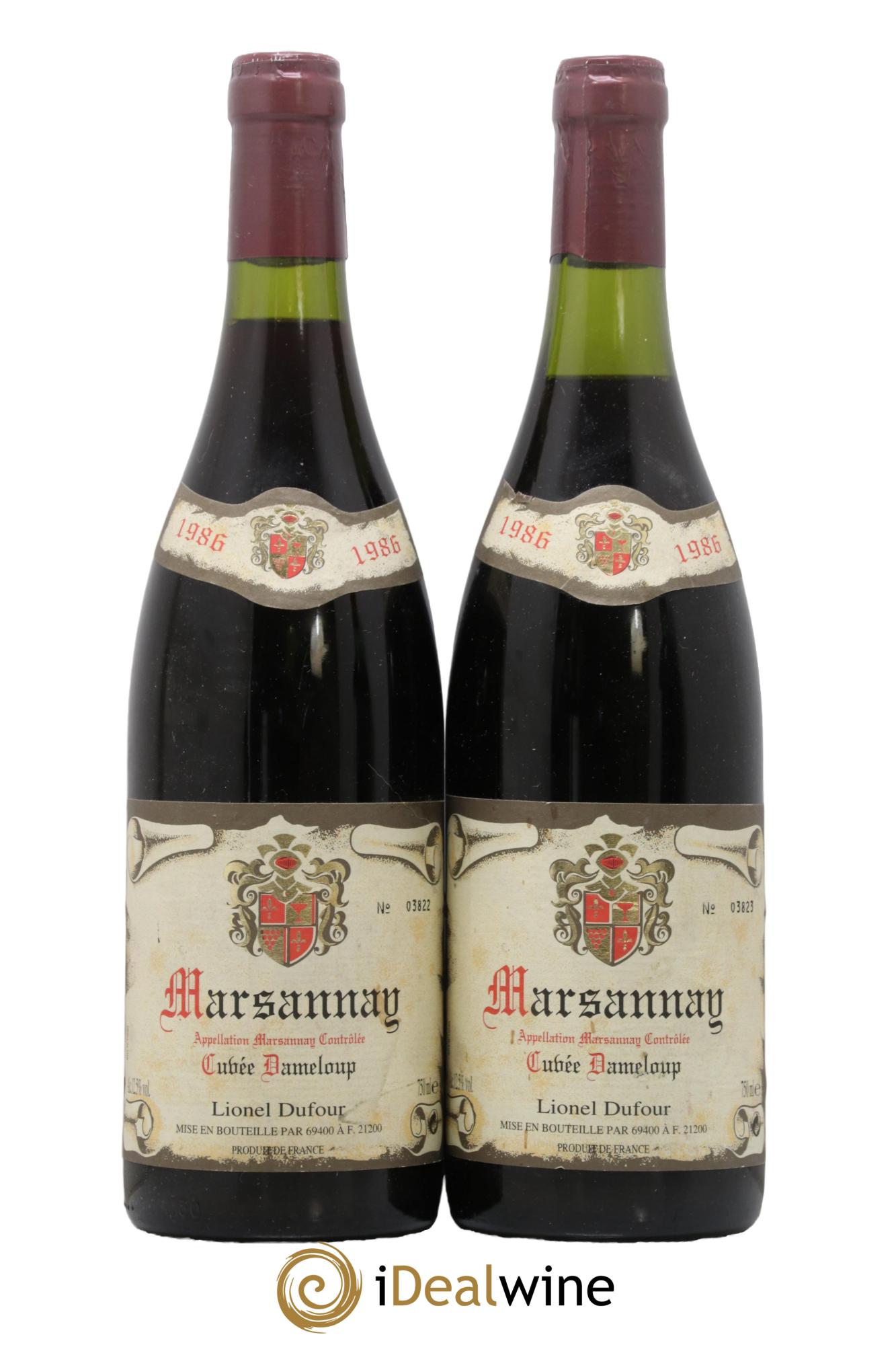 Marsannay Cuvée Dameloup Lionel Dufour 1986 - Lot de 2 bouteilles - 0