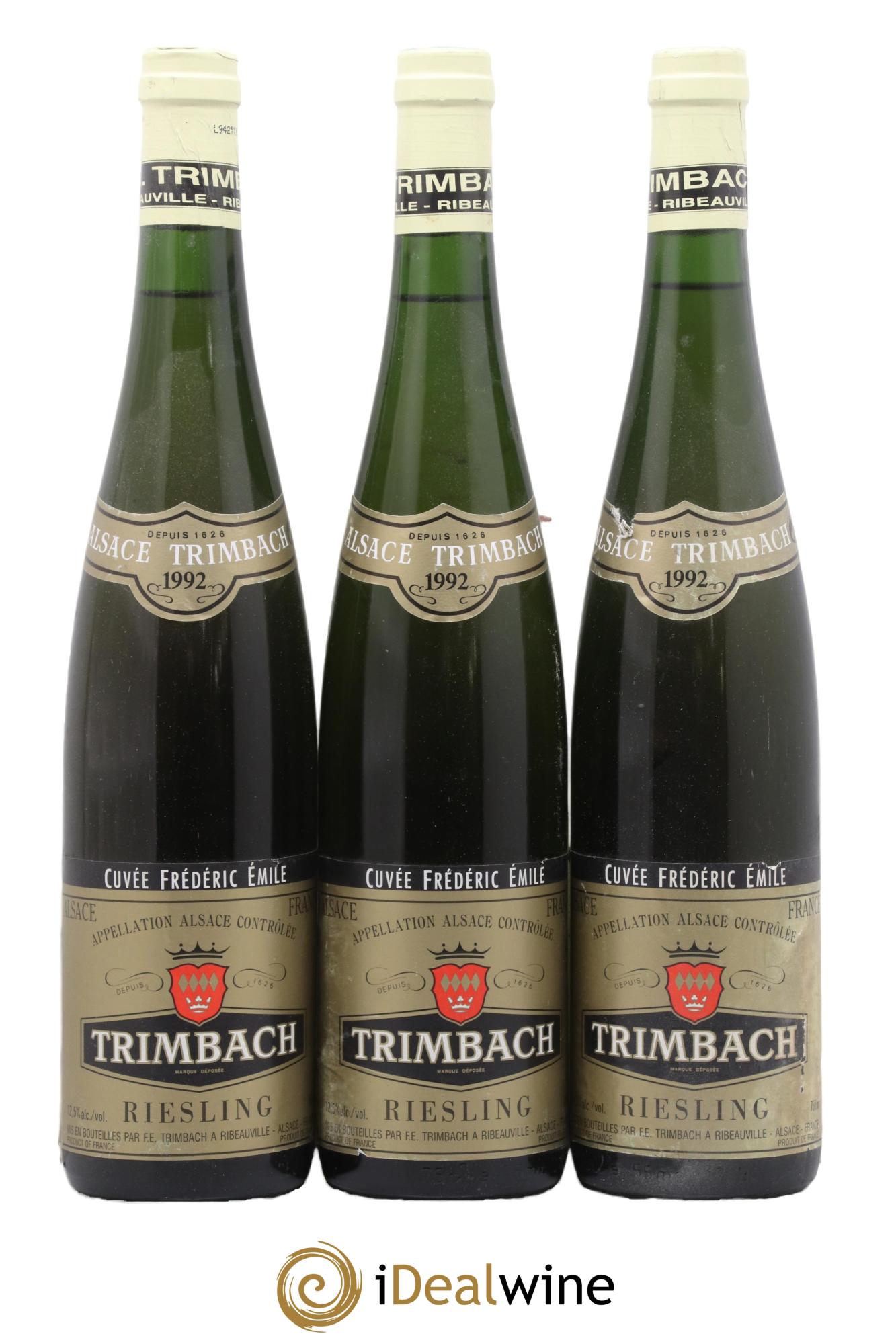 Alsace Riesling Cuvée Frédéric Emile Trimbach (Domaine) 1992 - Lot de 3 bouteilles - 0