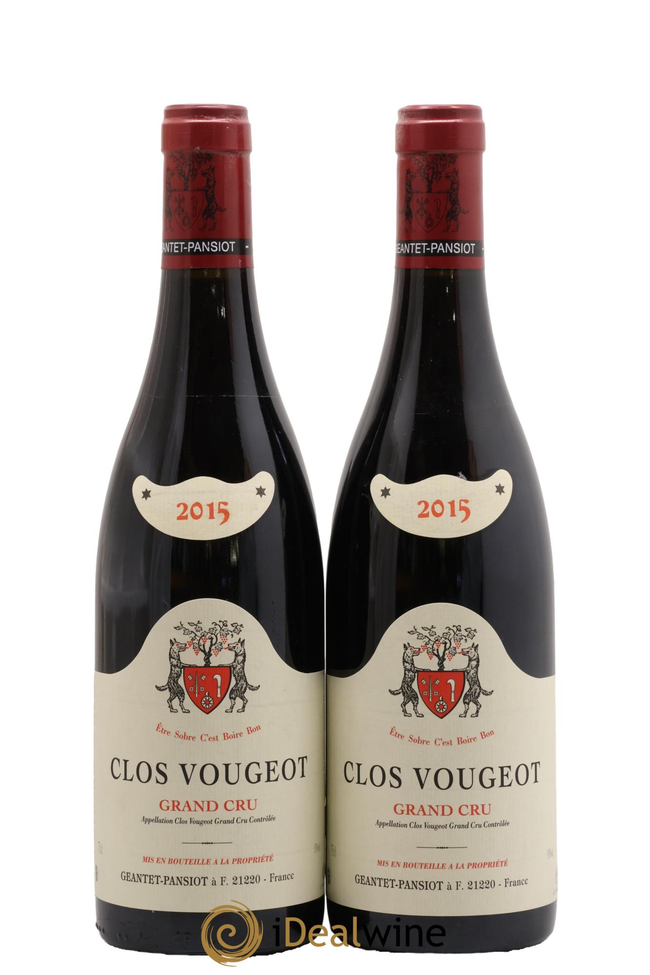 Clos de Vougeot Grand Cru Geantet-Pansiot 2015 - Lot de 2 bouteilles - 0