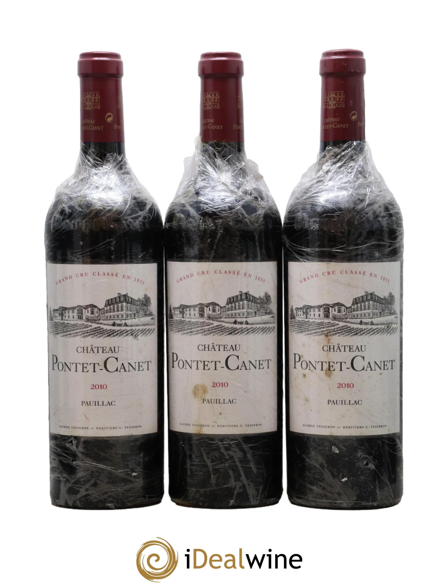 Château Pontet Canet 5ème Grand Cru Classé 2010 - Lot de 3 bouteilles - 0