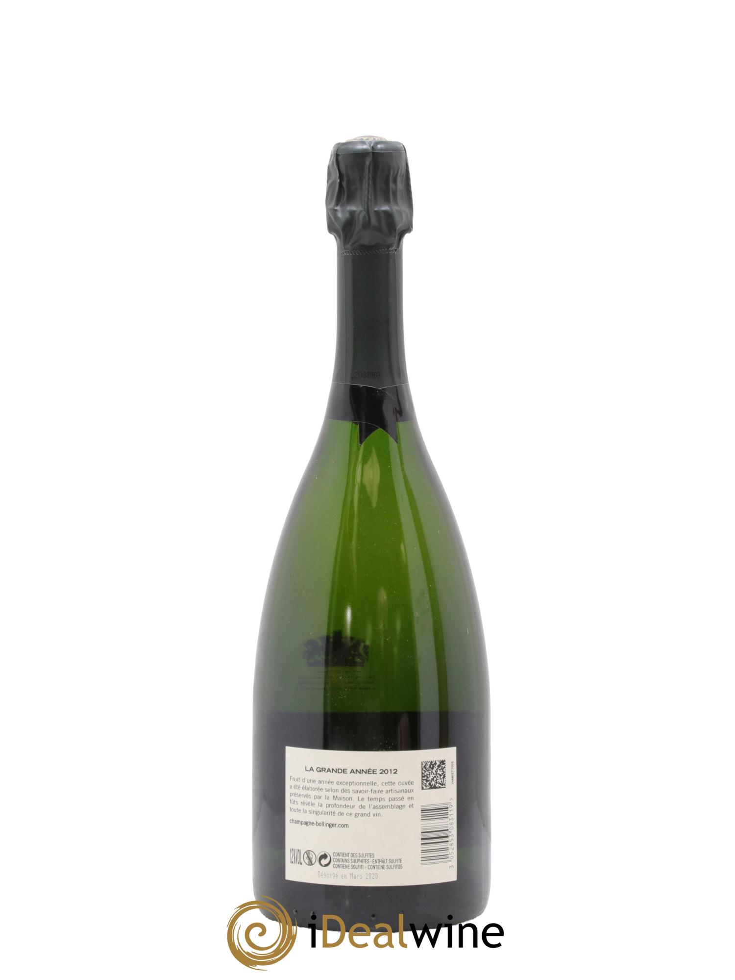 Grande Année Brut Bollinger 2012 - Lot of 1 bottle - 2