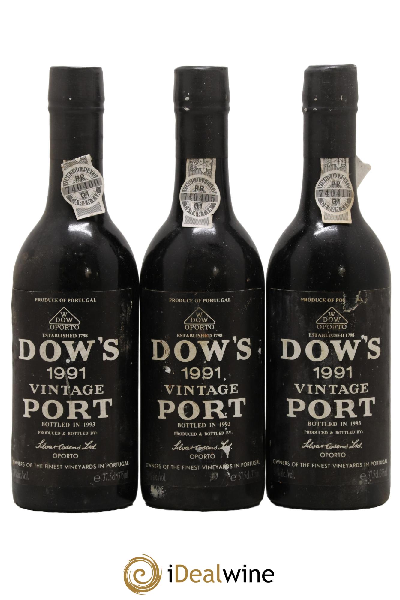 Porto Dow 1991 - Posten von 3 Demi-Flaschen - 0