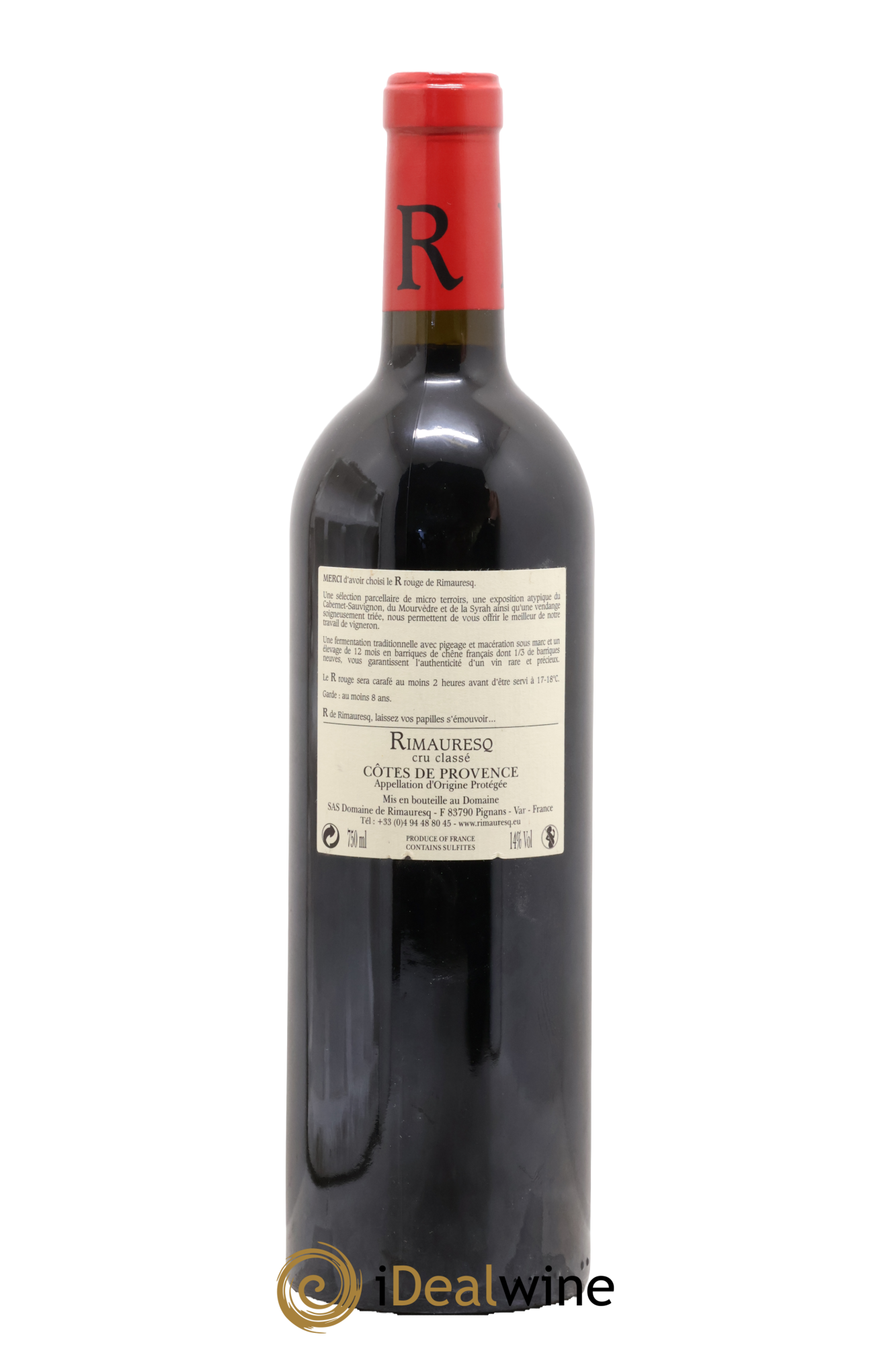 Côtes de Provence Cru Classe « R » Domaine Rimauresq 2017 - Lot de 1 bouteille - 1