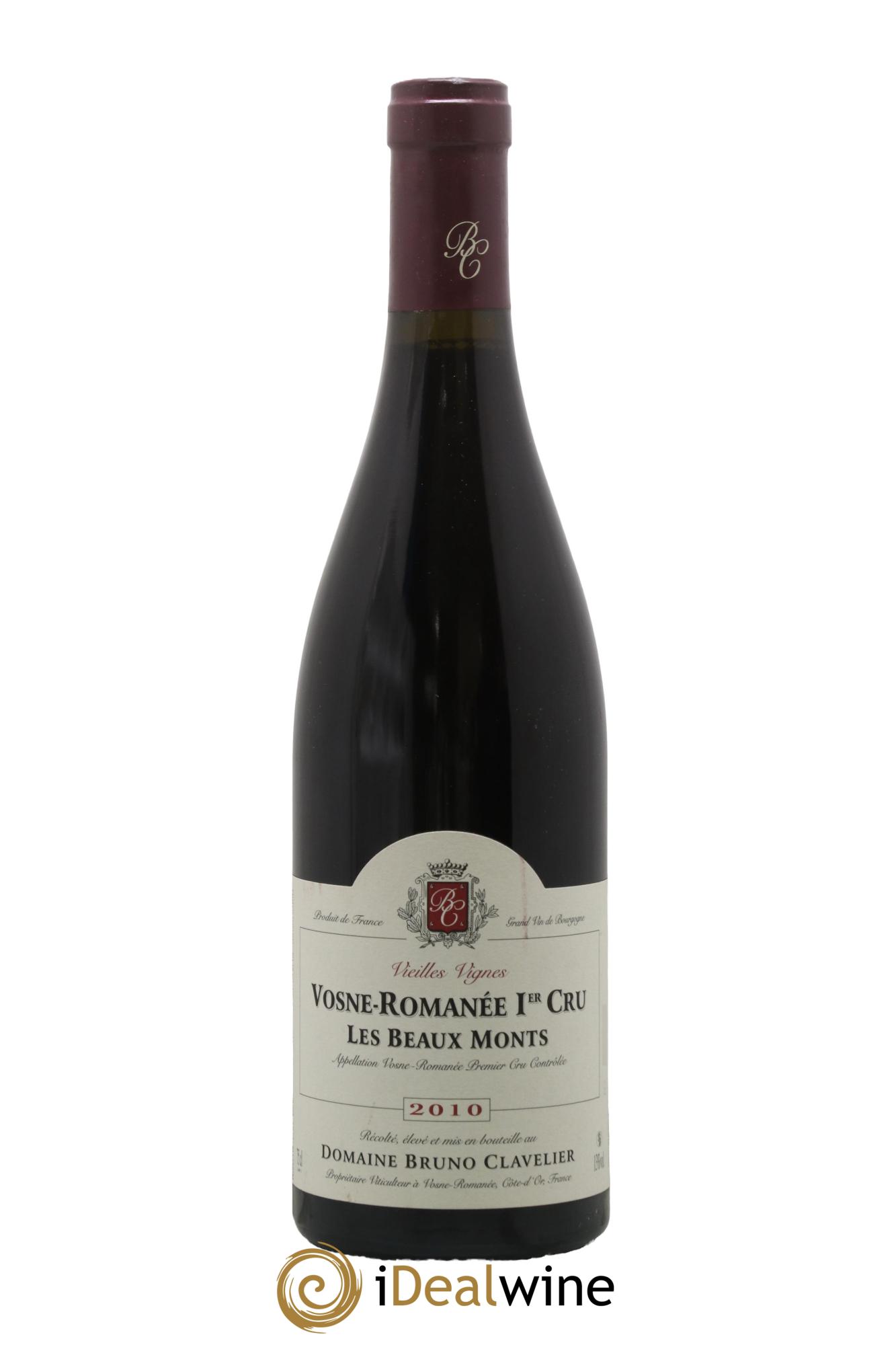 Vosne-Romanée 1er Cru Les Beaux Monts Vieilles vignes Bruno Clavelier 2010 - Lot de 1 bouteille - 0