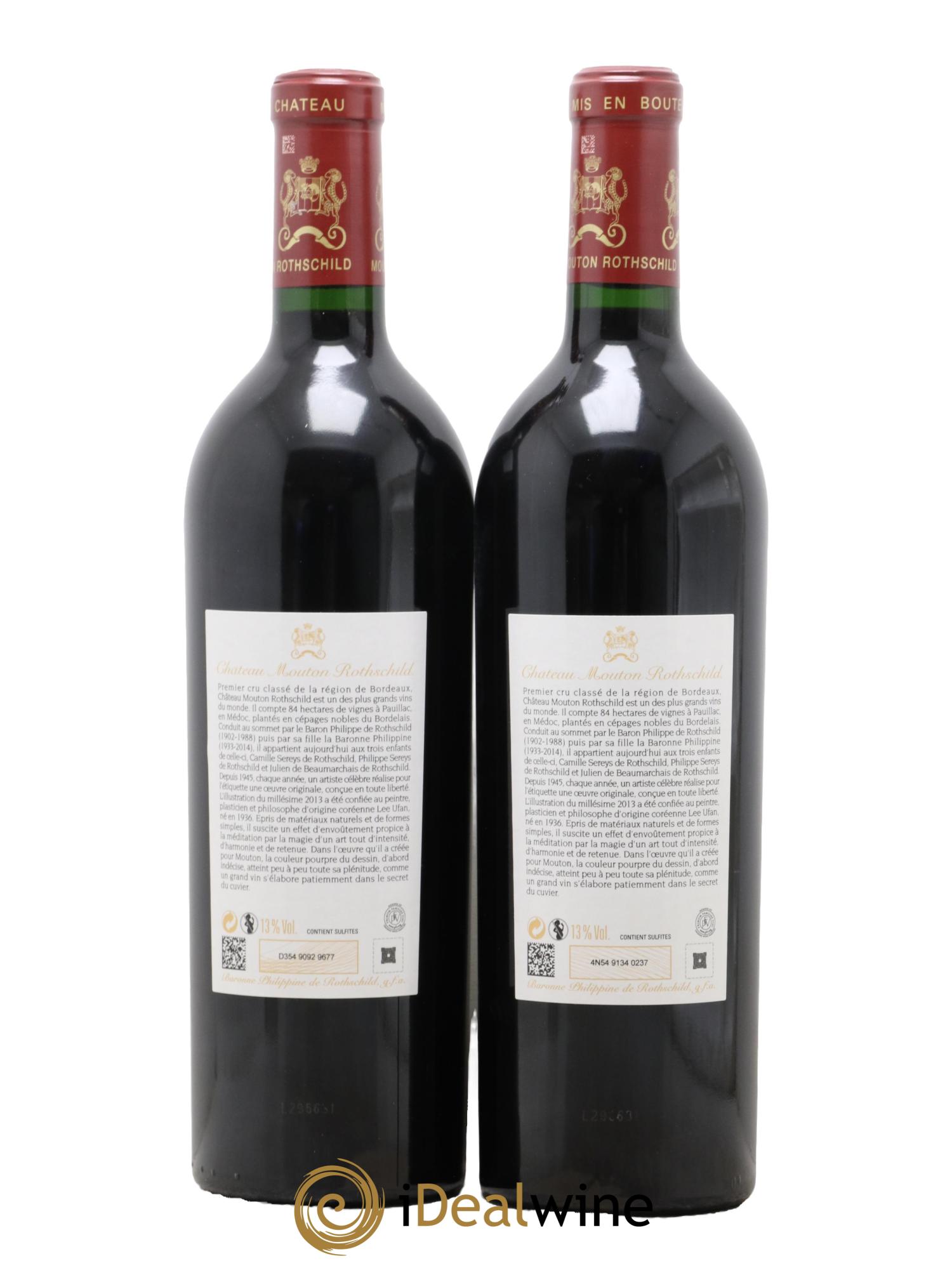 Château Mouton Rothschild 1er Grand Cru Classé 2013 - Lot de 2 bouteilles - 1