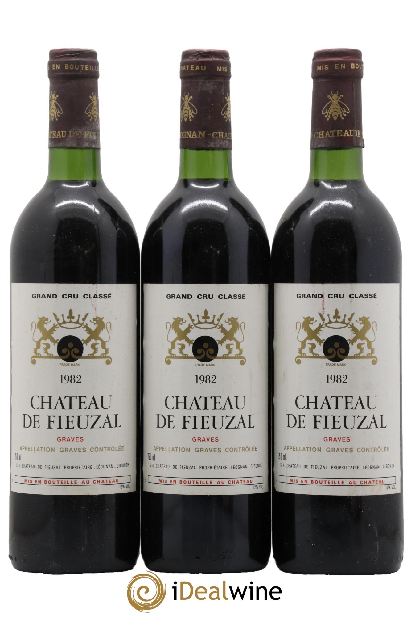 Château de Fieuzal Cru Classé de Graves 1982 - Lot de 3 bouteilles - 0