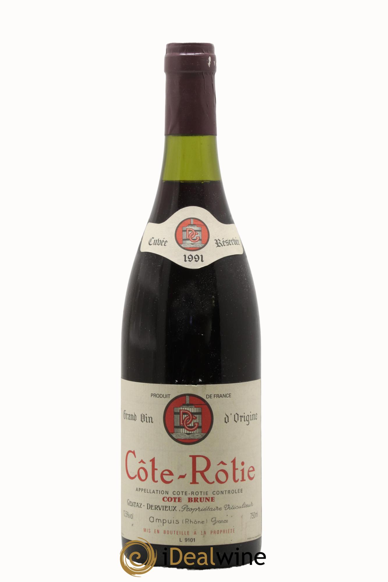 Côte-Rôtie Côte Brune Marius Gentaz-Dervieux 1991 - Lot de 1 bouteille - 0