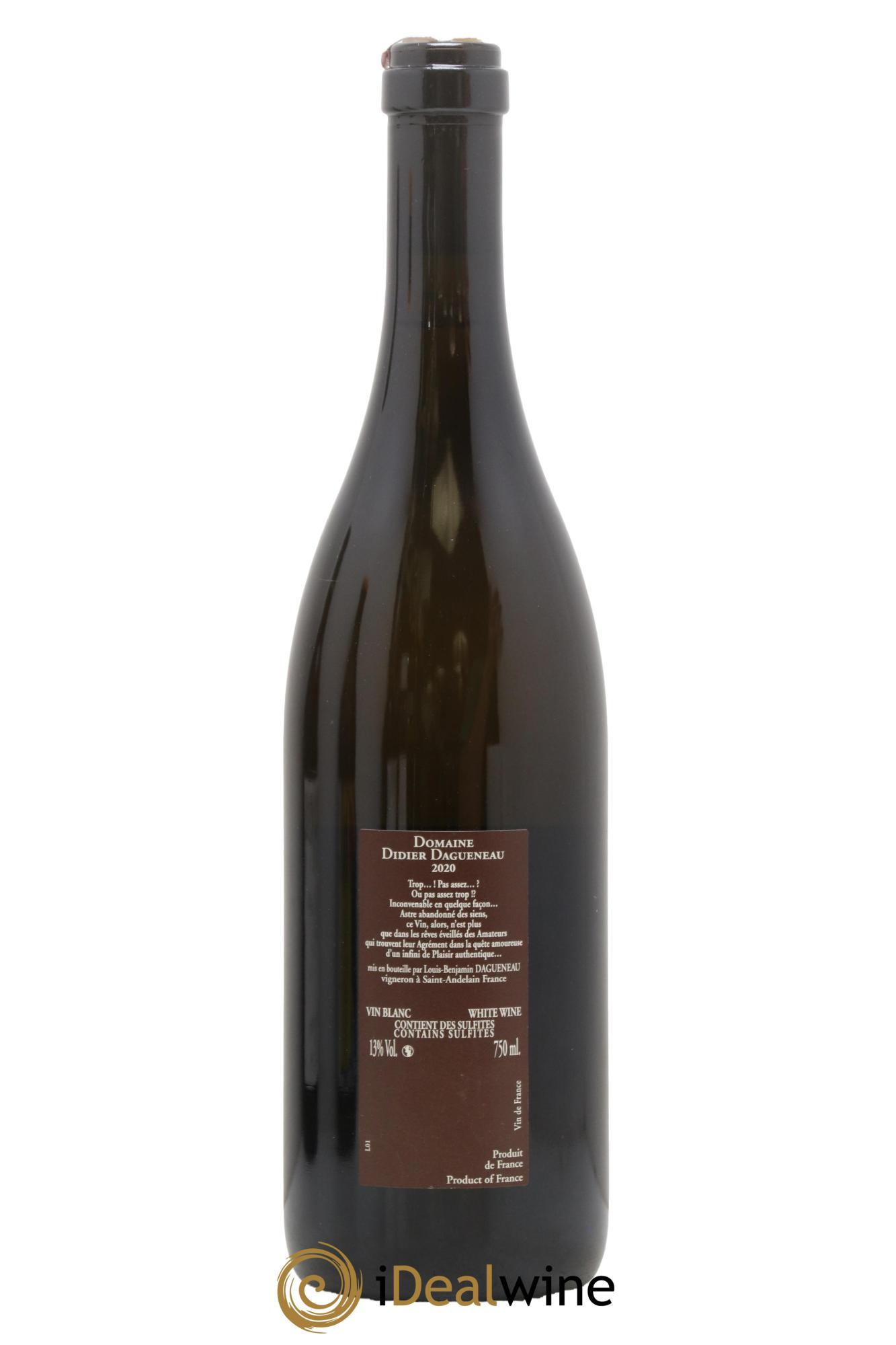 Vin de France (anciennement Pouilly-Fumé) Pur Sang Dagueneau (Domaine Didier - Louis-Benjamin) 2020 - Posten von 1 Flasche - 1