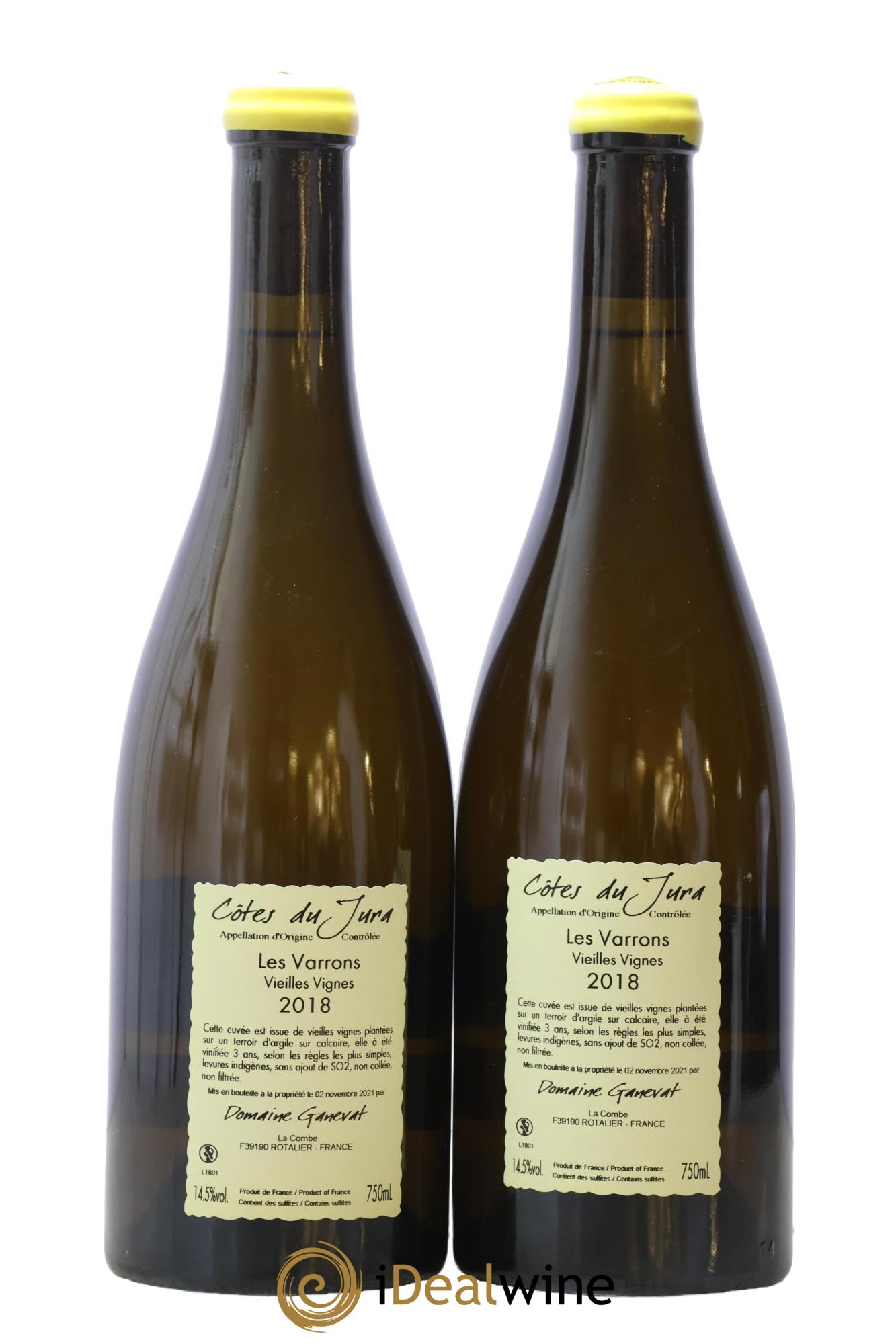 Côtes du Jura Les Varrons Vieilles Vignes Jean-François Ganevat (Domaine) 2018 - Lotto di 2 bottiglie - 1