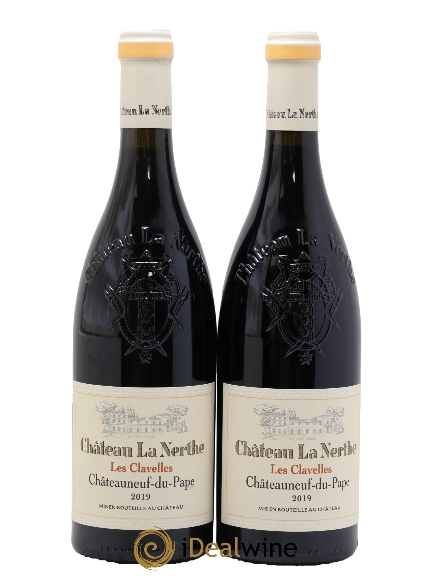 Châteauneuf-du-Pape Les Clavelles Château La Nerthe - Famille Richard 2019 - Lot de 2 bouteilles - 0