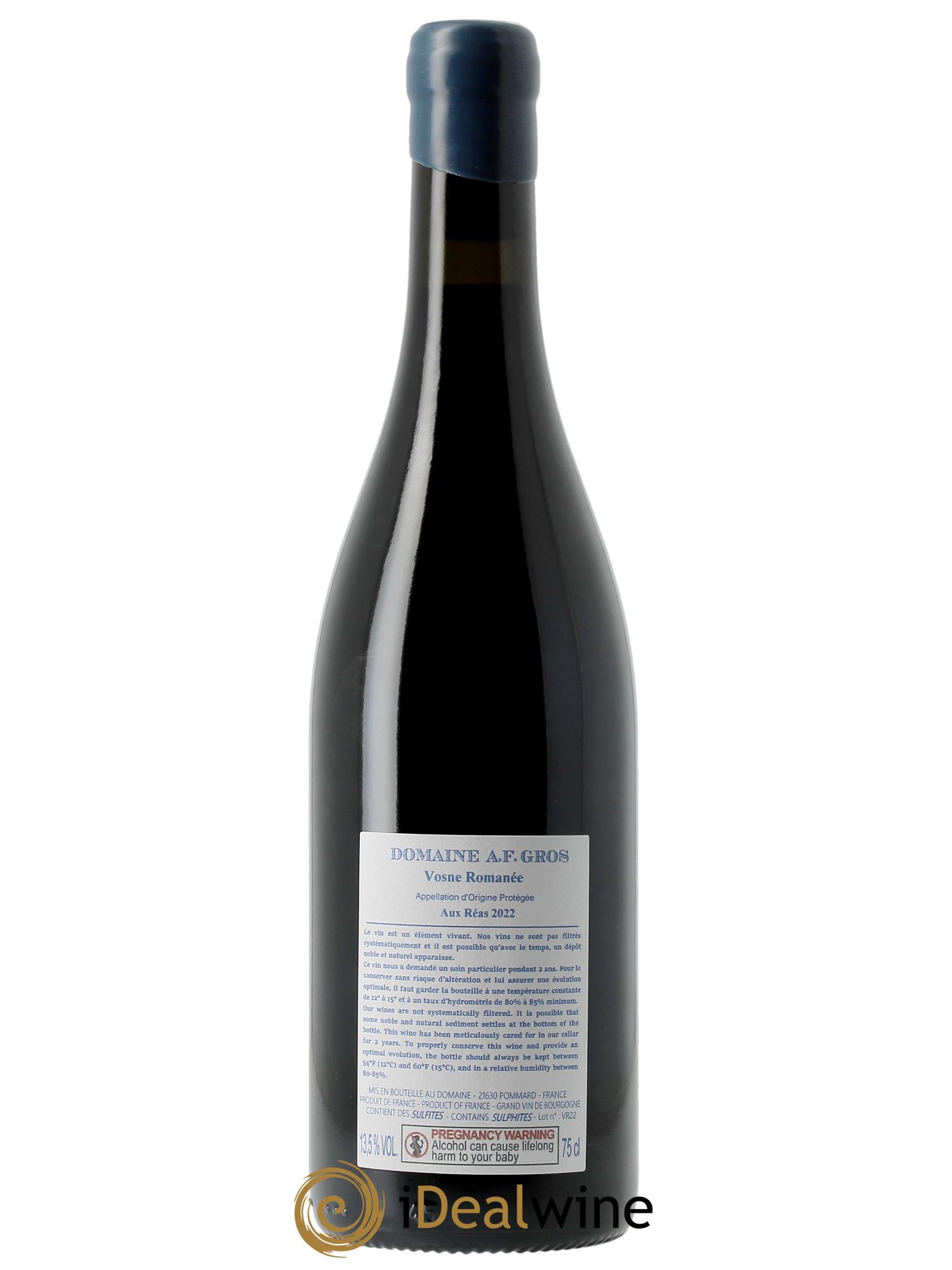 Vosne-Romanée Aux Reas A.-F. Gros 2022 - Lot de 1 bouteille - 1