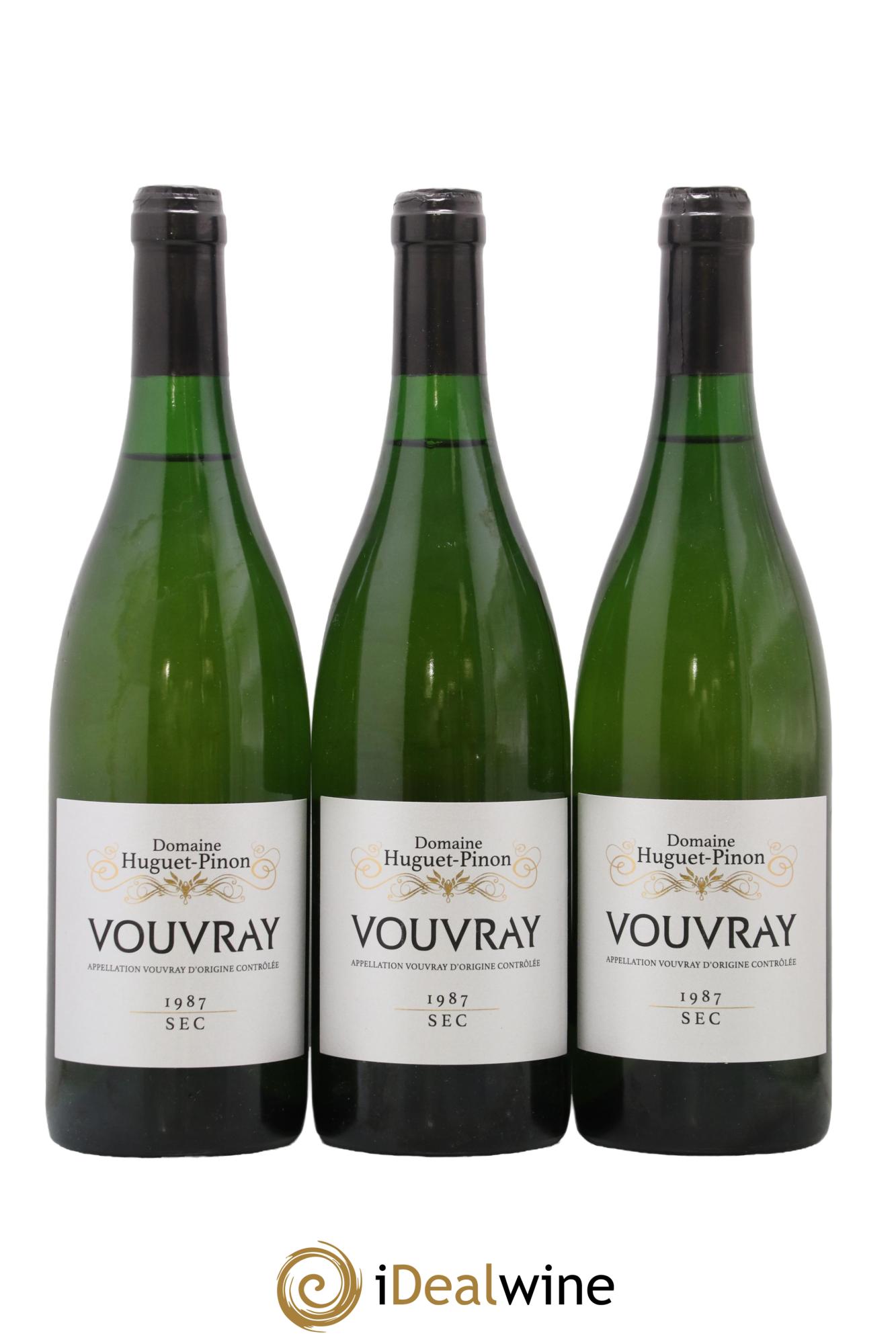 Vouvray Huguet Pinon 1987 - Lot de 3 bouteilles - 0