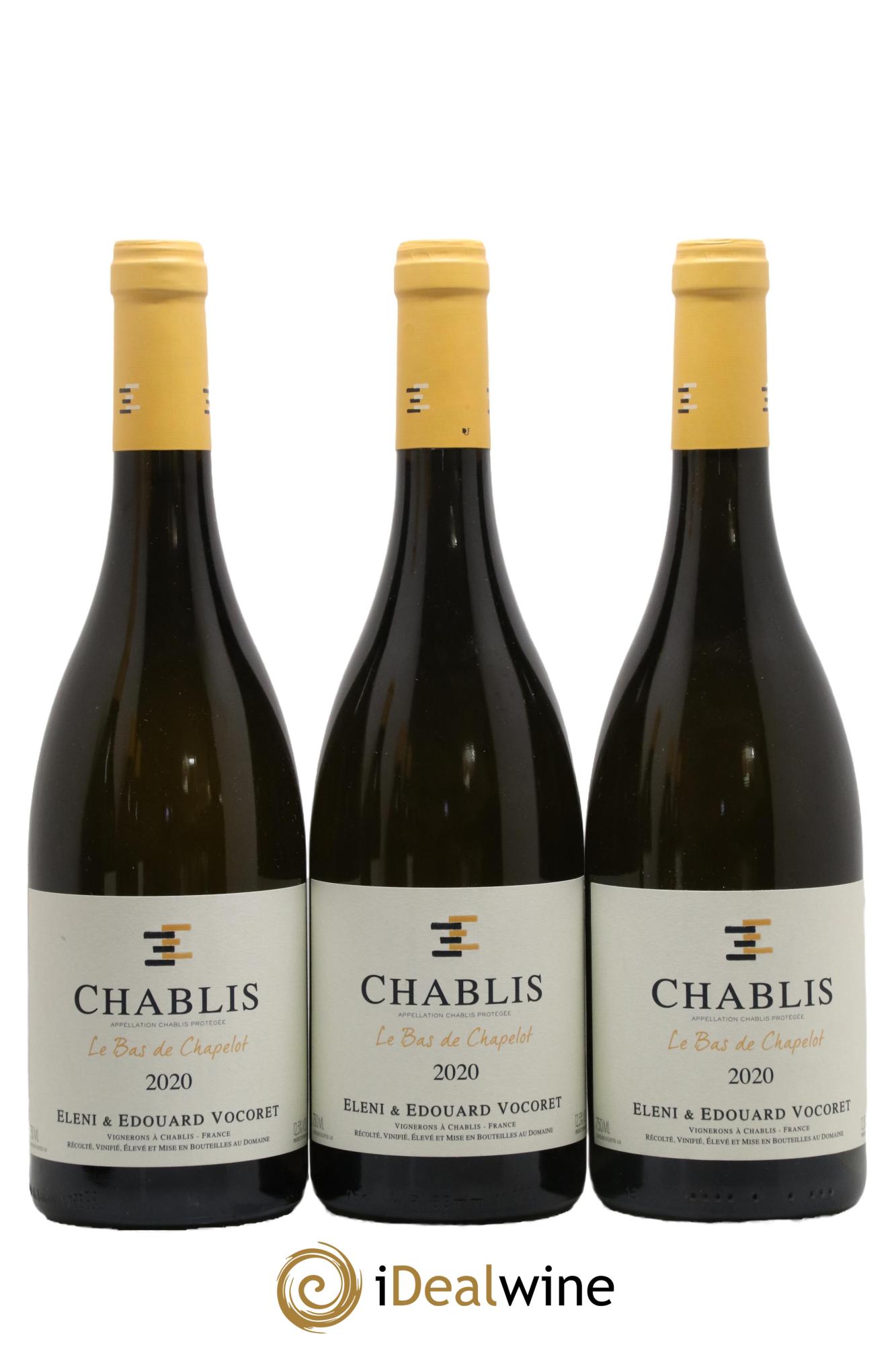 Chablis Le Bas de Chapelot Vocoret & Fils 2020 - Lot de 3 bouteilles - 0