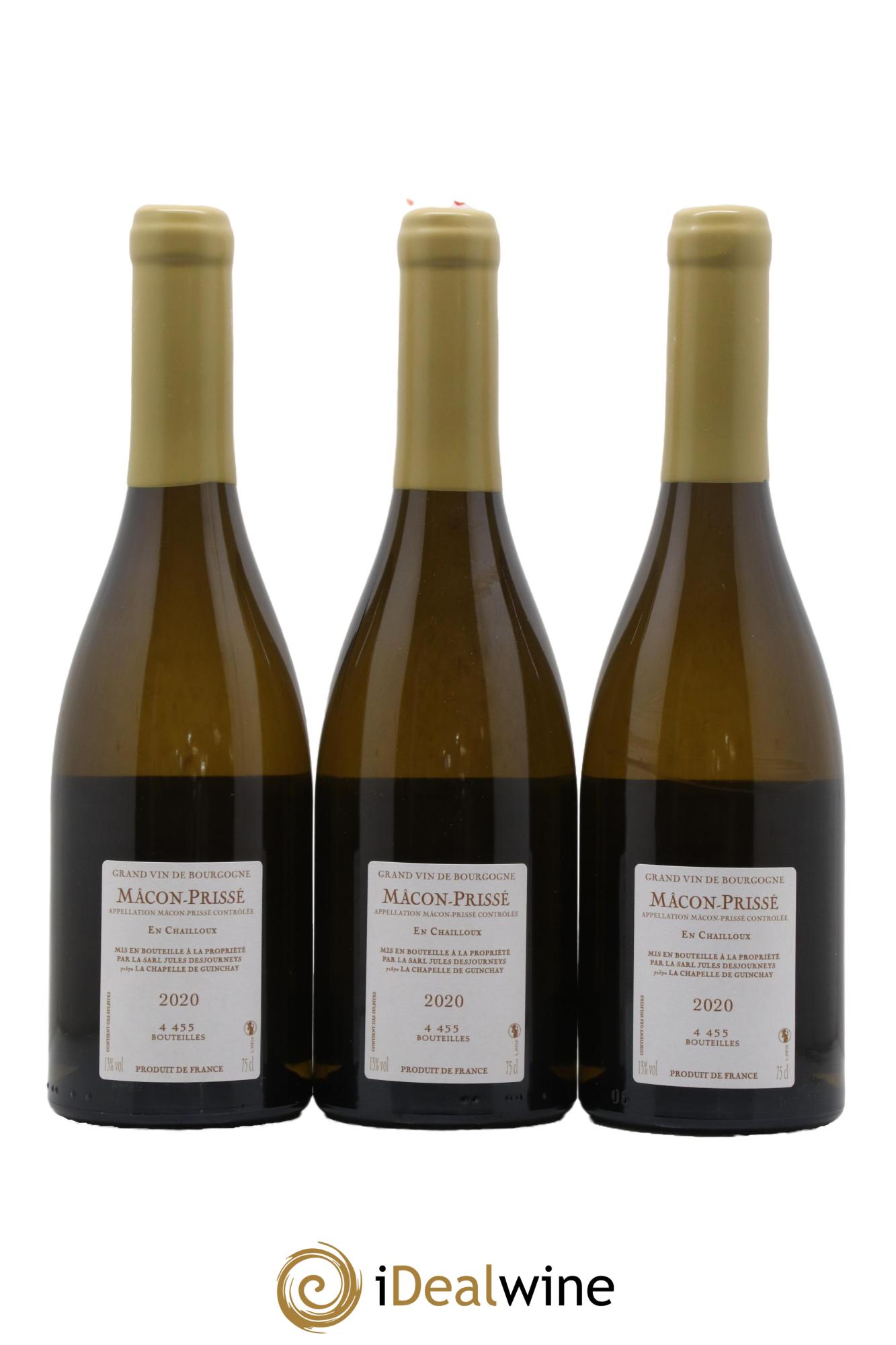 Mâcon-Prissé En Chailloux Jules Desjourneys 2020 - Posten von 3 Flaschen - 1