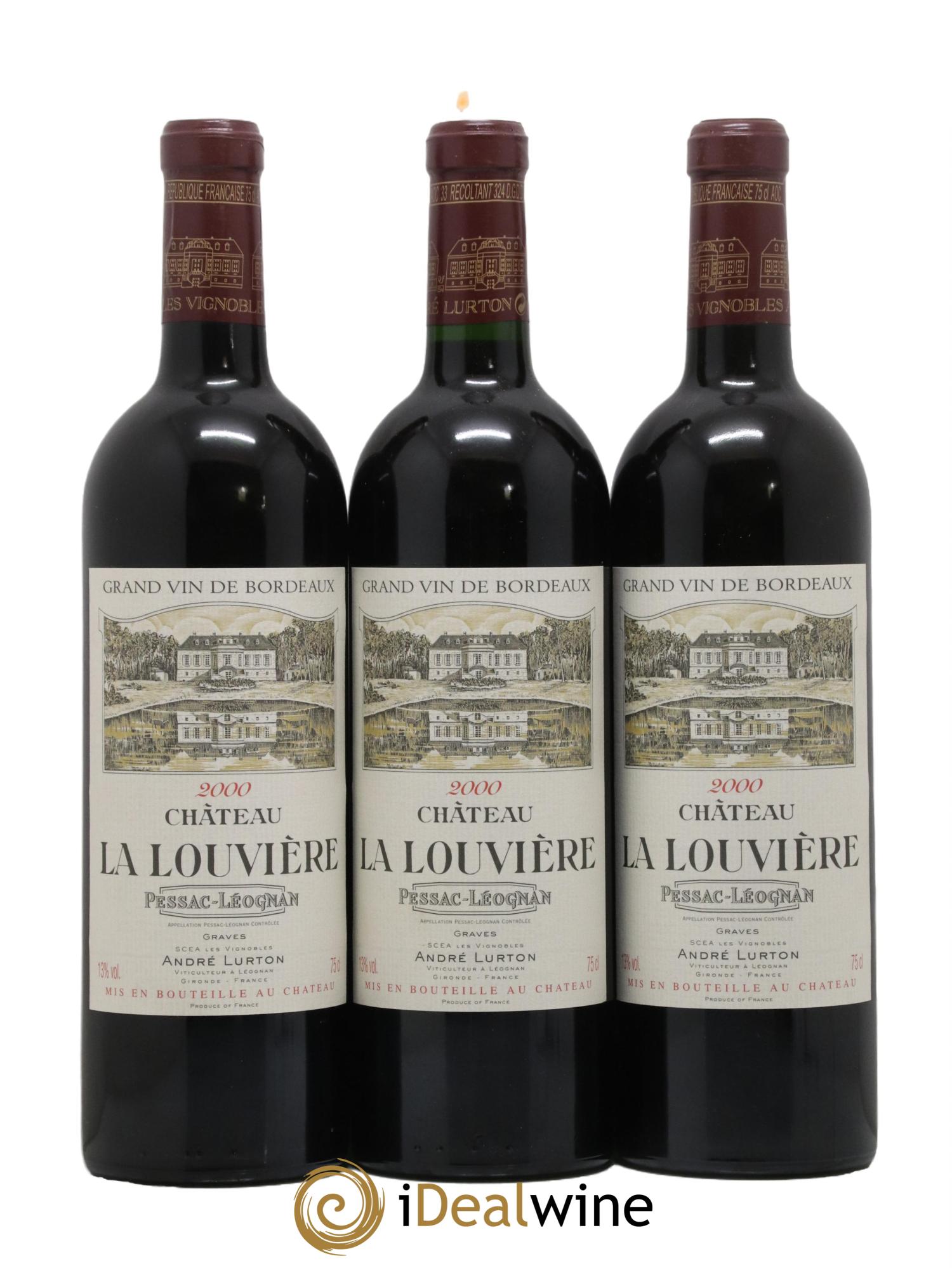 Château la Louvière 2000 - Lot de 3 bouteilles - 0