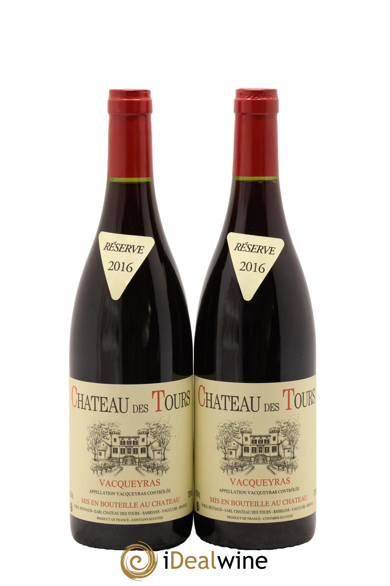 Vacqueyras Château des Tours Emmanuel Reynaud 2016 - Lot de 2 bouteilles - 0
