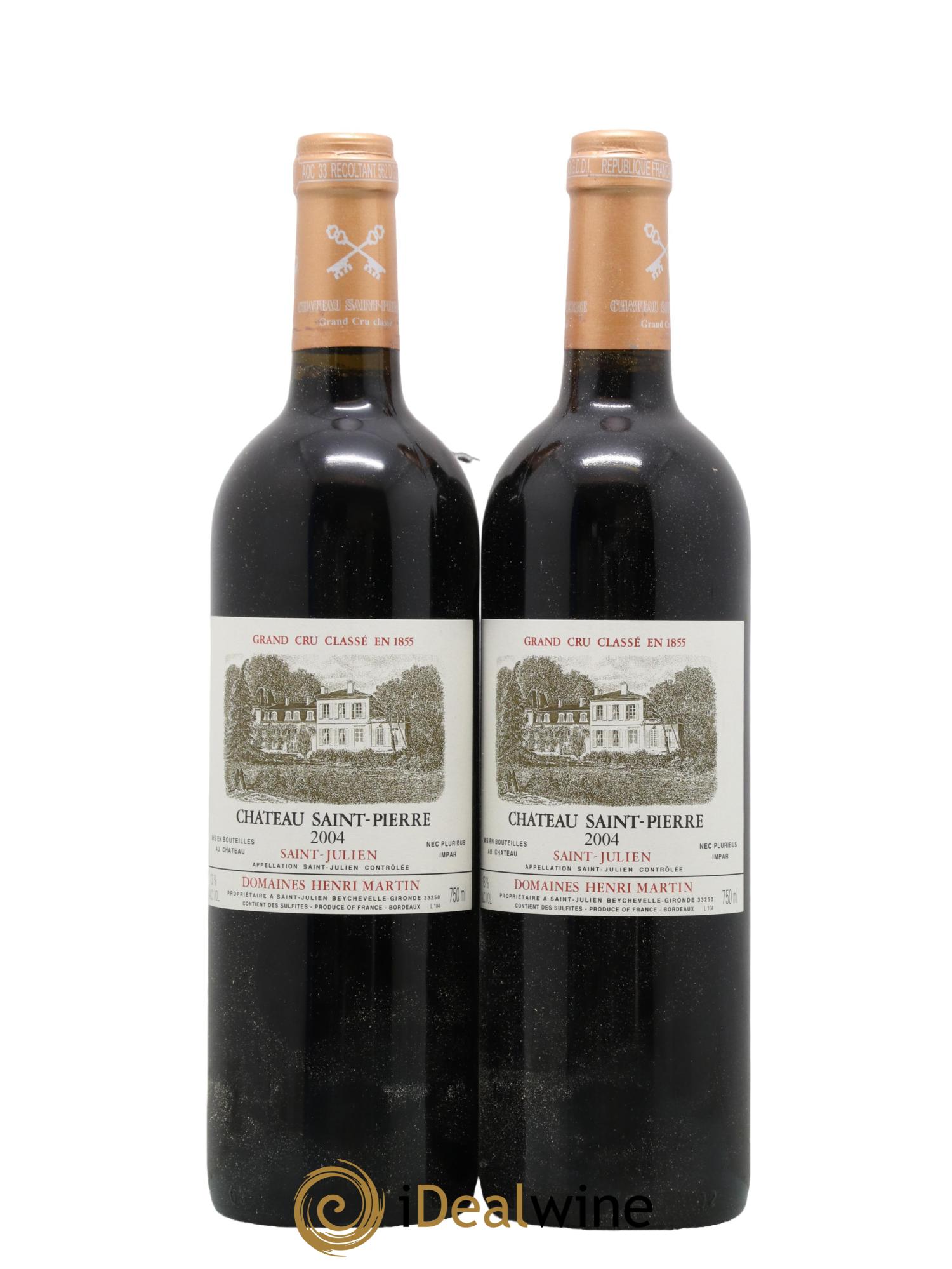Château Saint-Pierre 4ème Grand Cru Classé 2004 - Lot de 2 bouteilles - 0