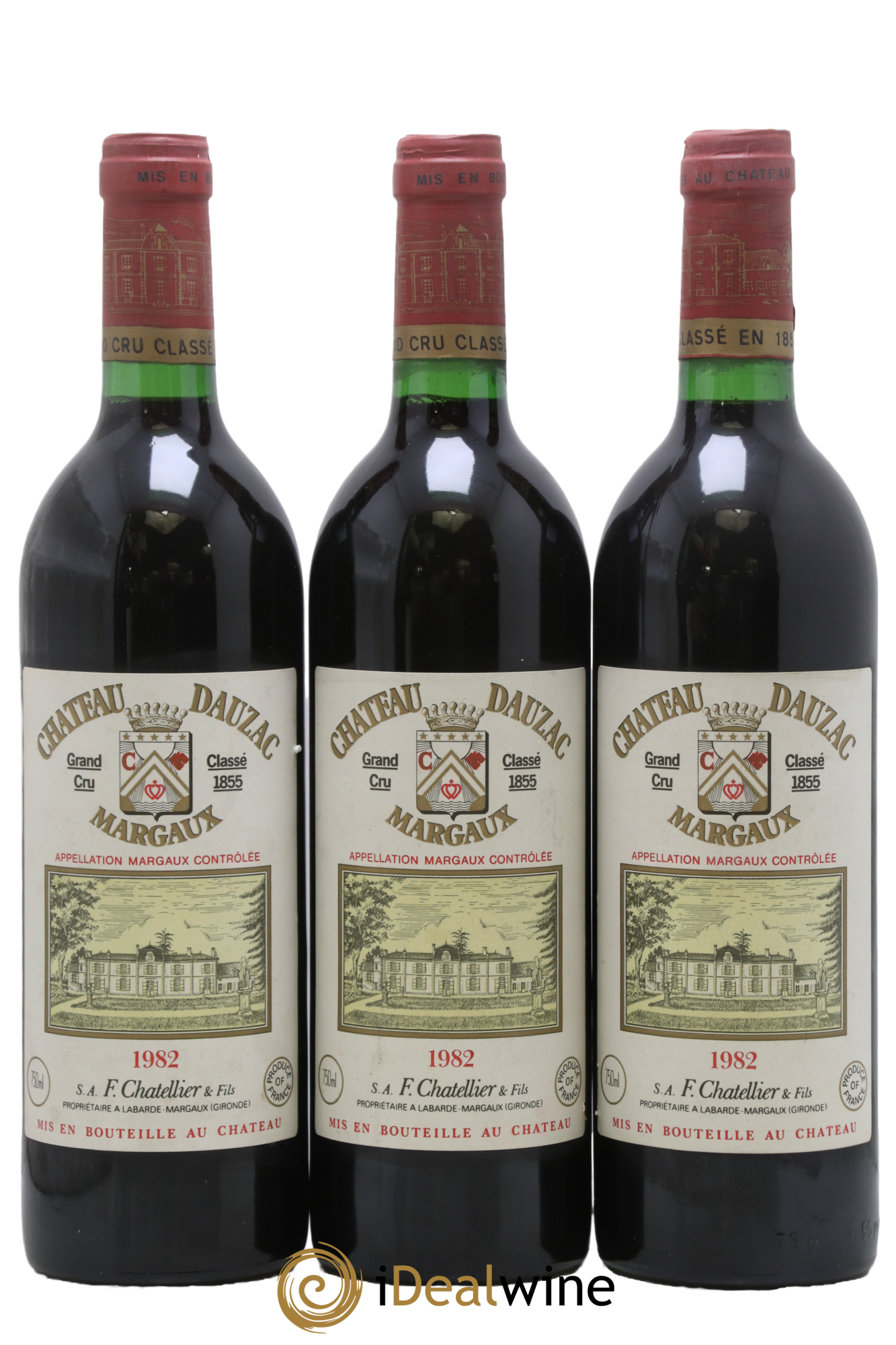 Château Dauzac 5ème Grand Cru Classé 1982 - Lotto di 3 bottiglie - 0