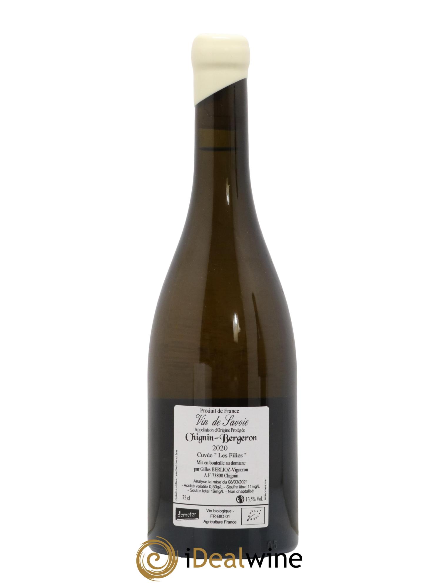 Vin de Savoie Chignin-Bergeron Les Filles Gilles Berlioz 2020 - Posten von 1 Flasche - 1