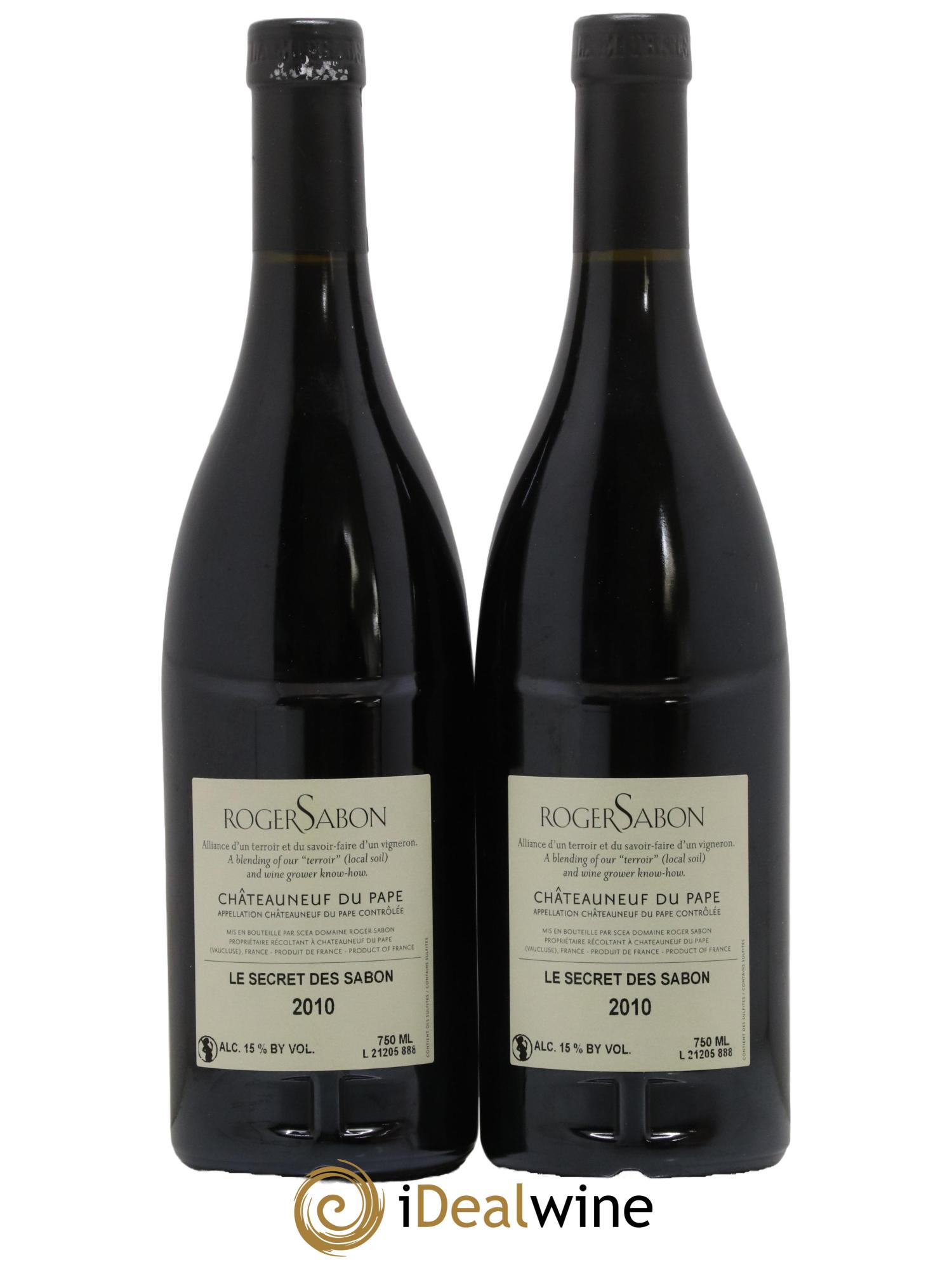Châteauneuf-du-Pape Le Secret des Sabon Domaine Roger Sabon 2010 - Lot of 2 bottles - 1
