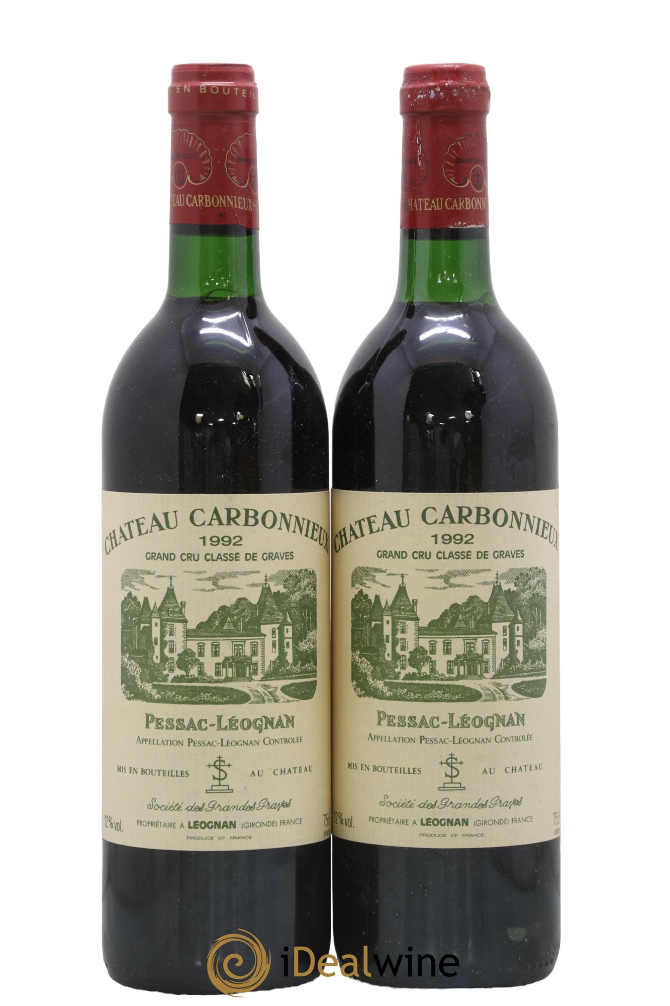 Château Carbonnieux Cru Classé de Graves  1992 - Lot of 2 bottles - 0