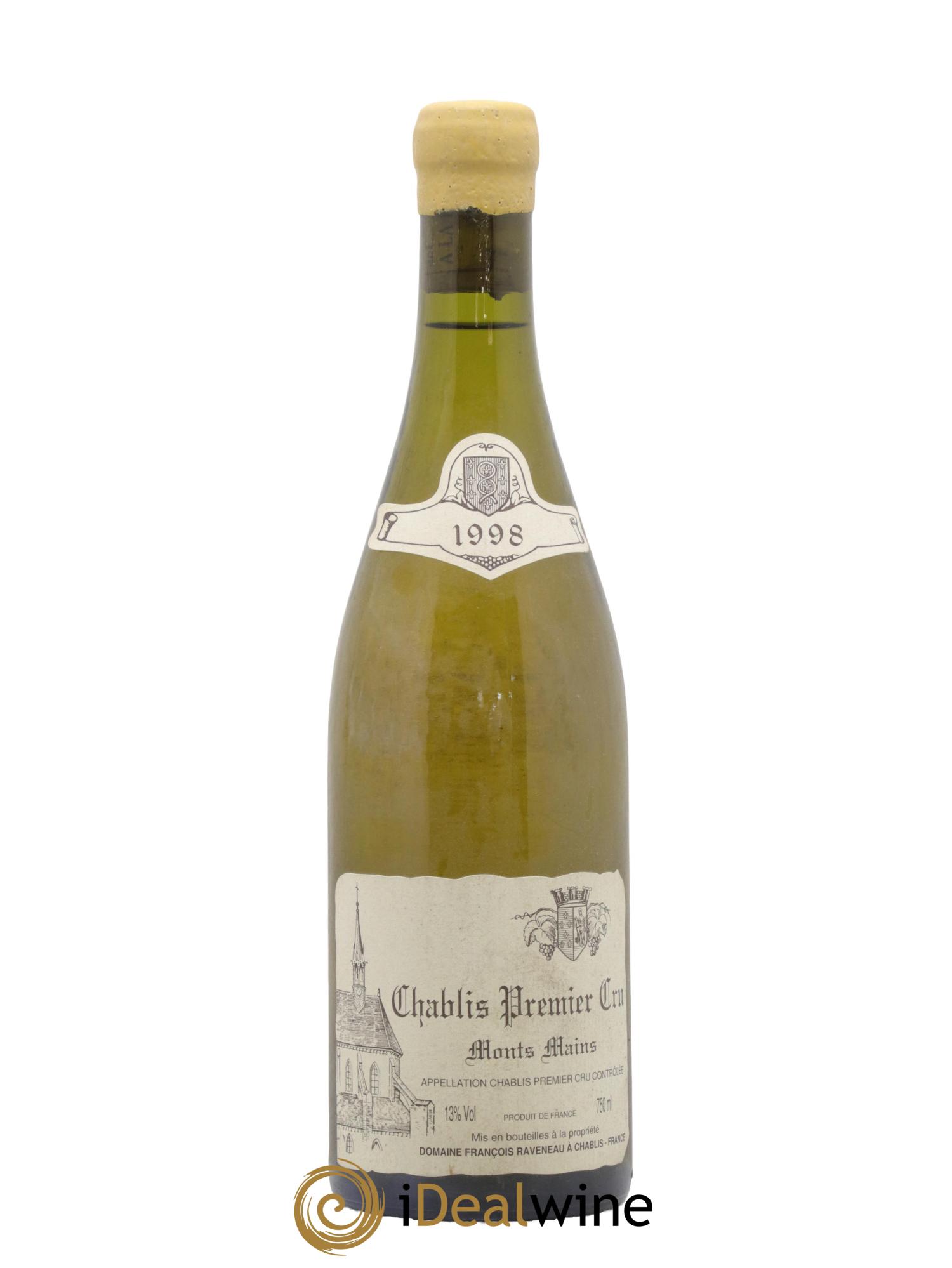Chablis 1er Cru Monts Mains Raveneau (Domaine) 1998 - Lot de 1 bouteille - 0
