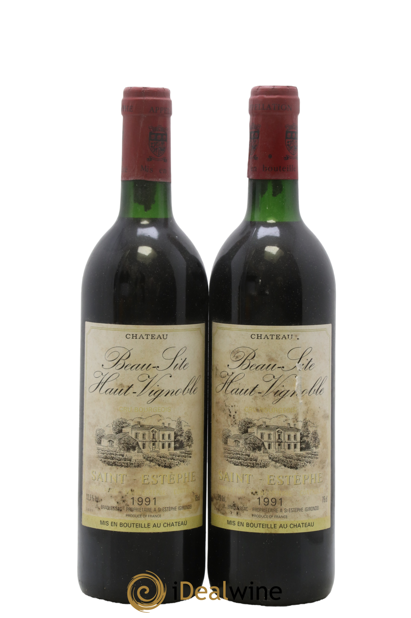 Château Beau Site Haut Vignoble Cru Bourgeois 1991 - Lot de 2 bouteilles - 0