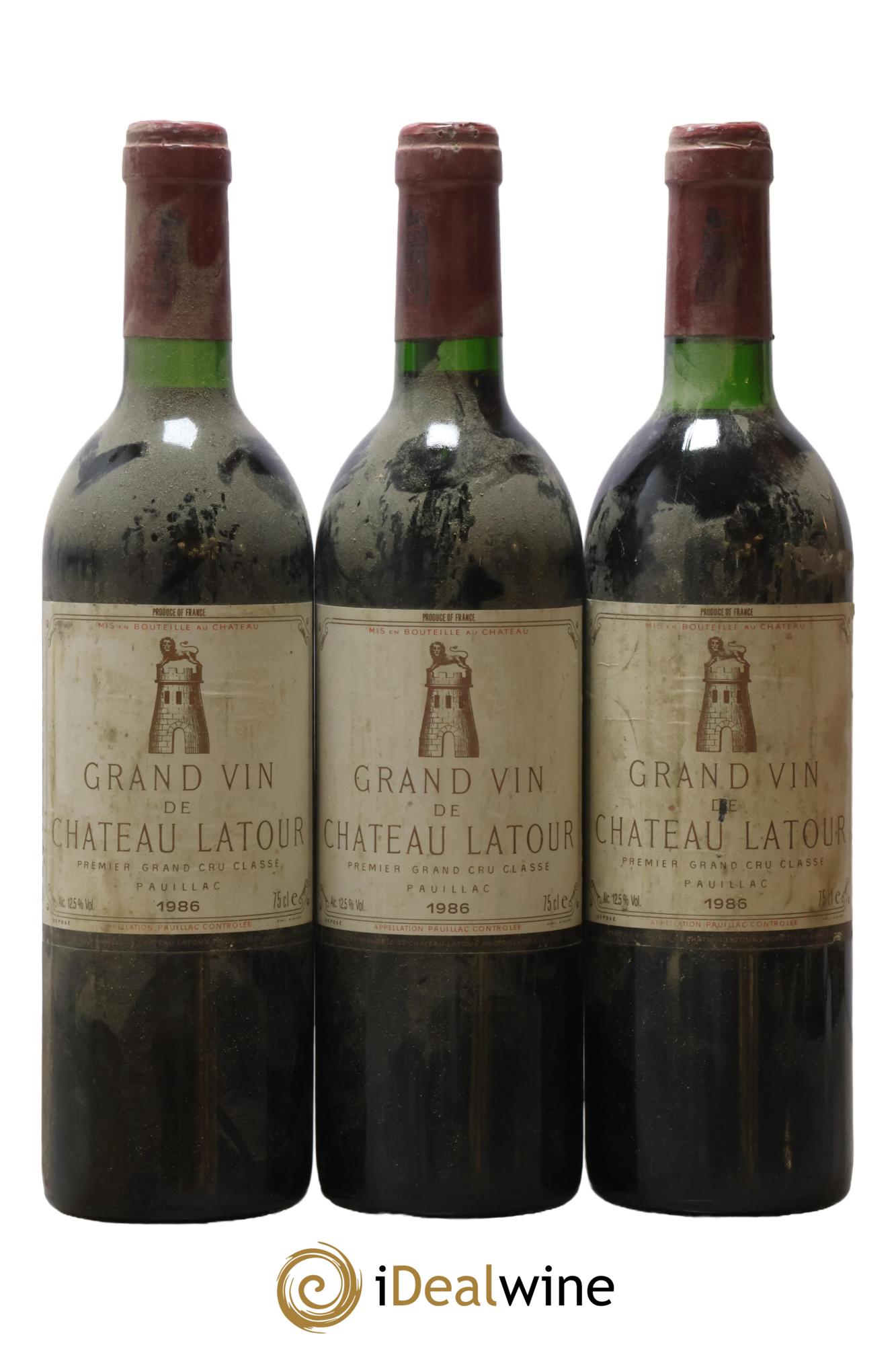 Château Latour 1er Grand Cru Classé 1986 - Lot de 3 bouteilles - 0