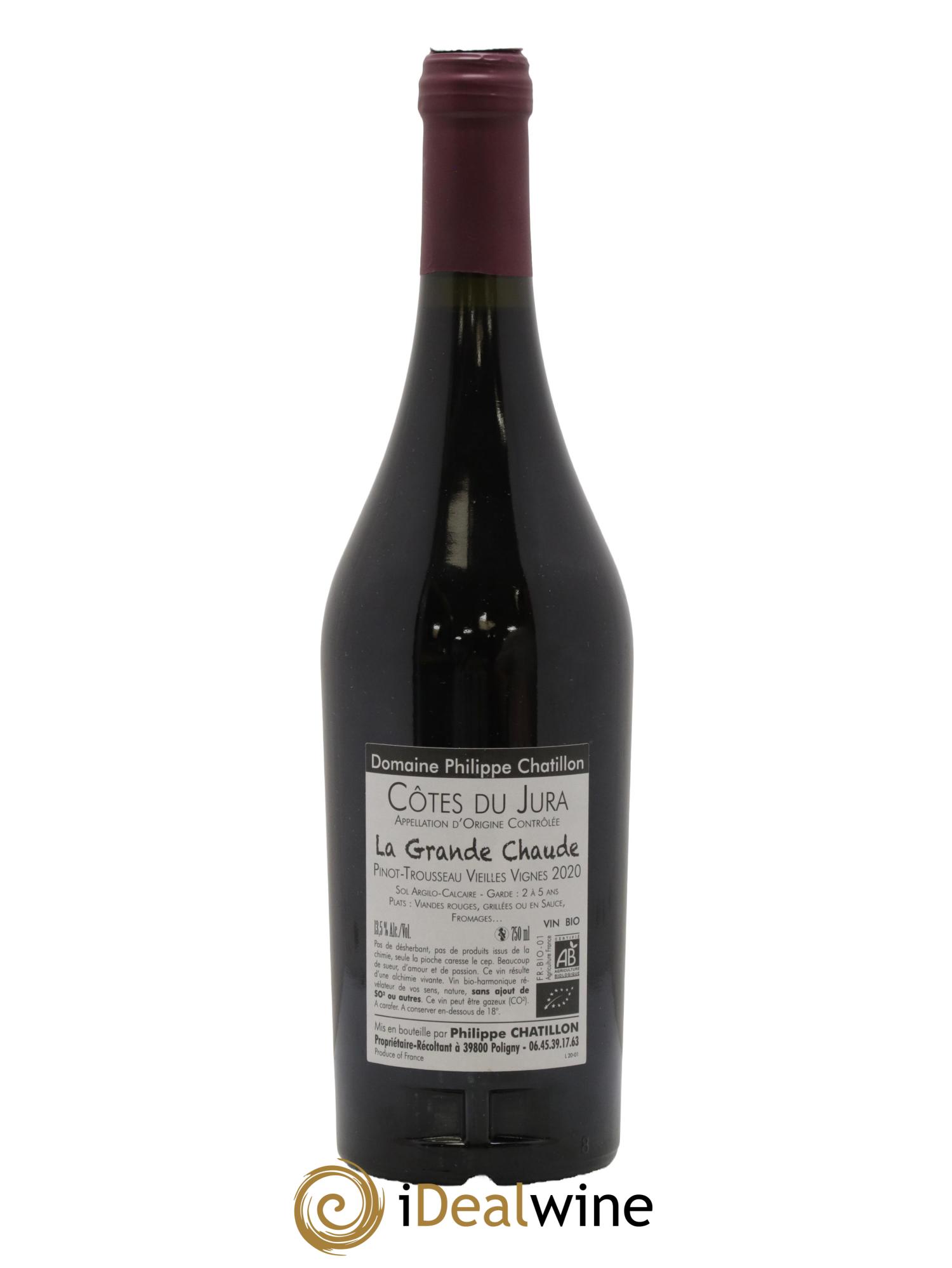 Côtes du Jura La Grande Chaude Philippe Chatillon 2020 - Lot de 1 bouteille - 1