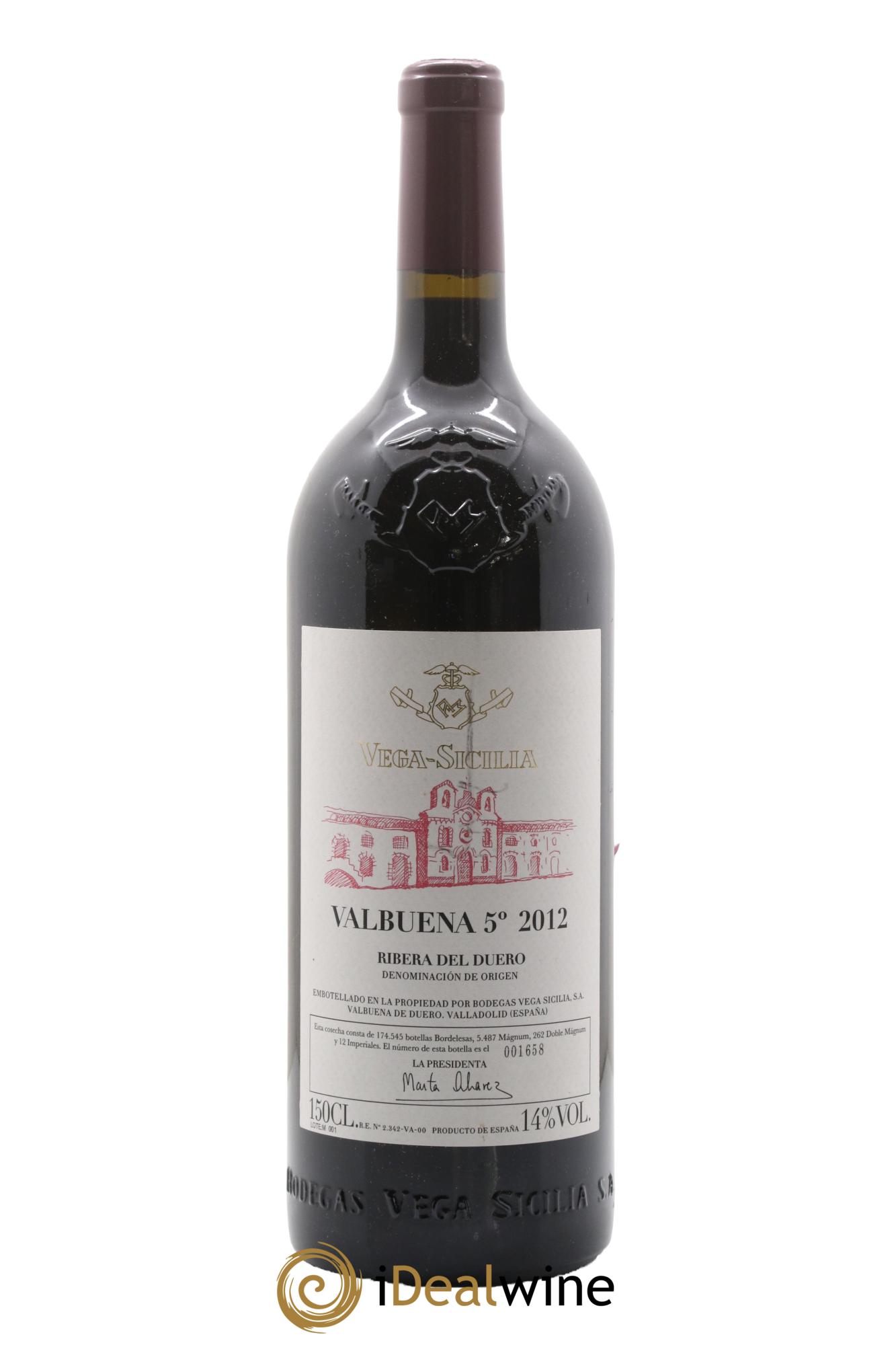 Ribera Del Duero DO Vega Sicilia Valbuena 5 ano Famille Alvarez 2012 - Lot de 1 magnum - 0