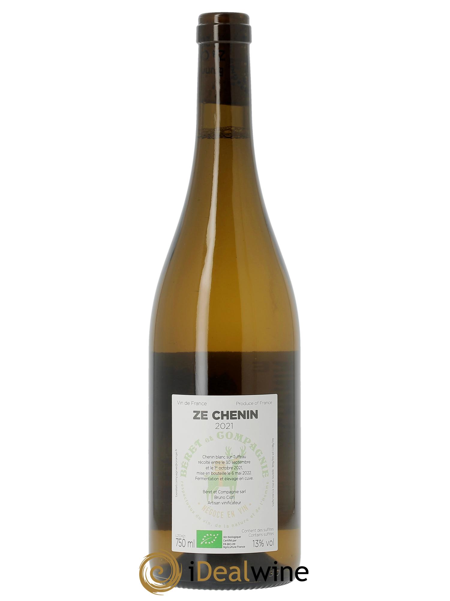 Vin de France Ze Chenin Béret et Compagnie - Bruno Ciofi 2021 - Lot de 1 bouteille - 1